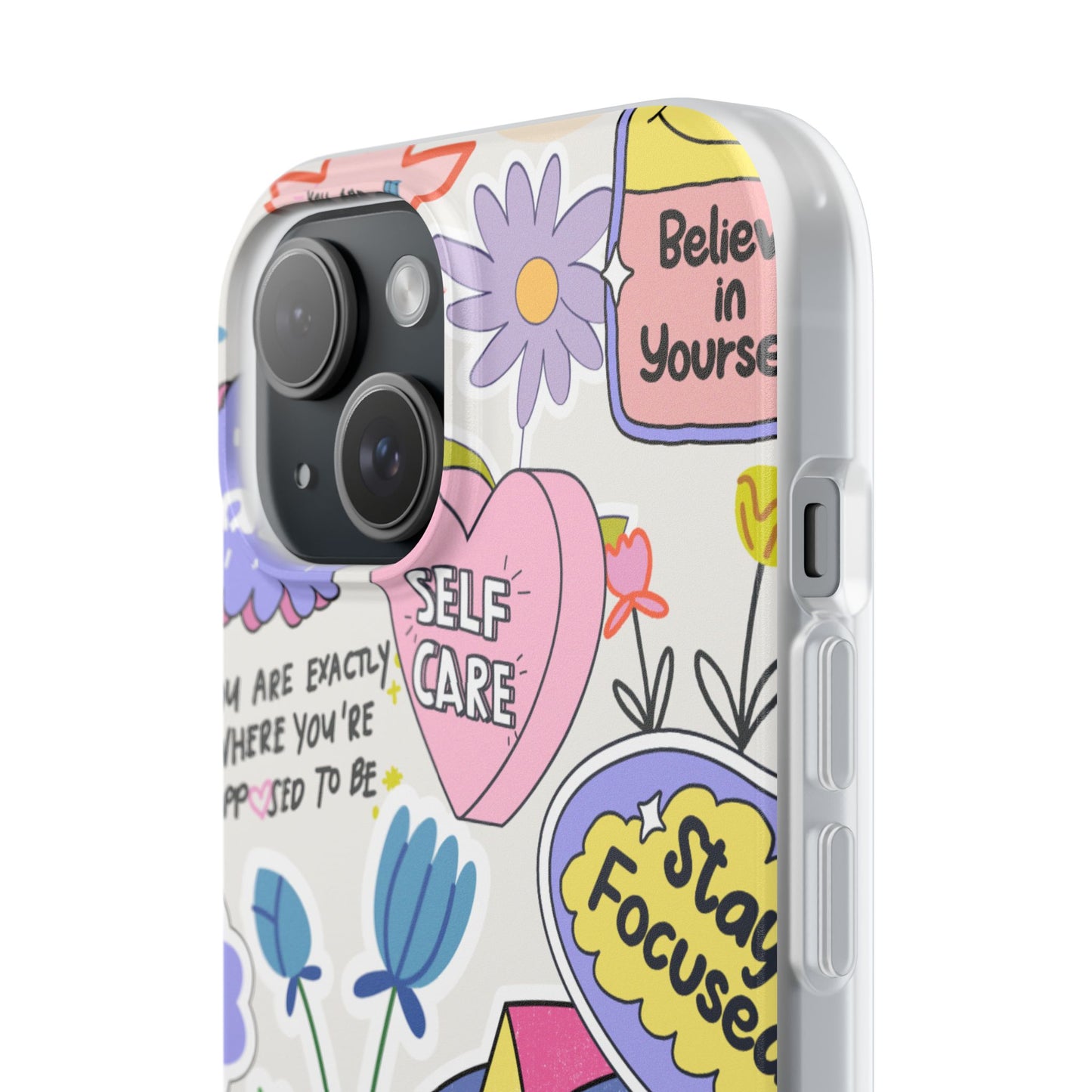 Colorful Phone Case, Inspirational Flexi Case, Cute Floral Design, Gifts for Friends