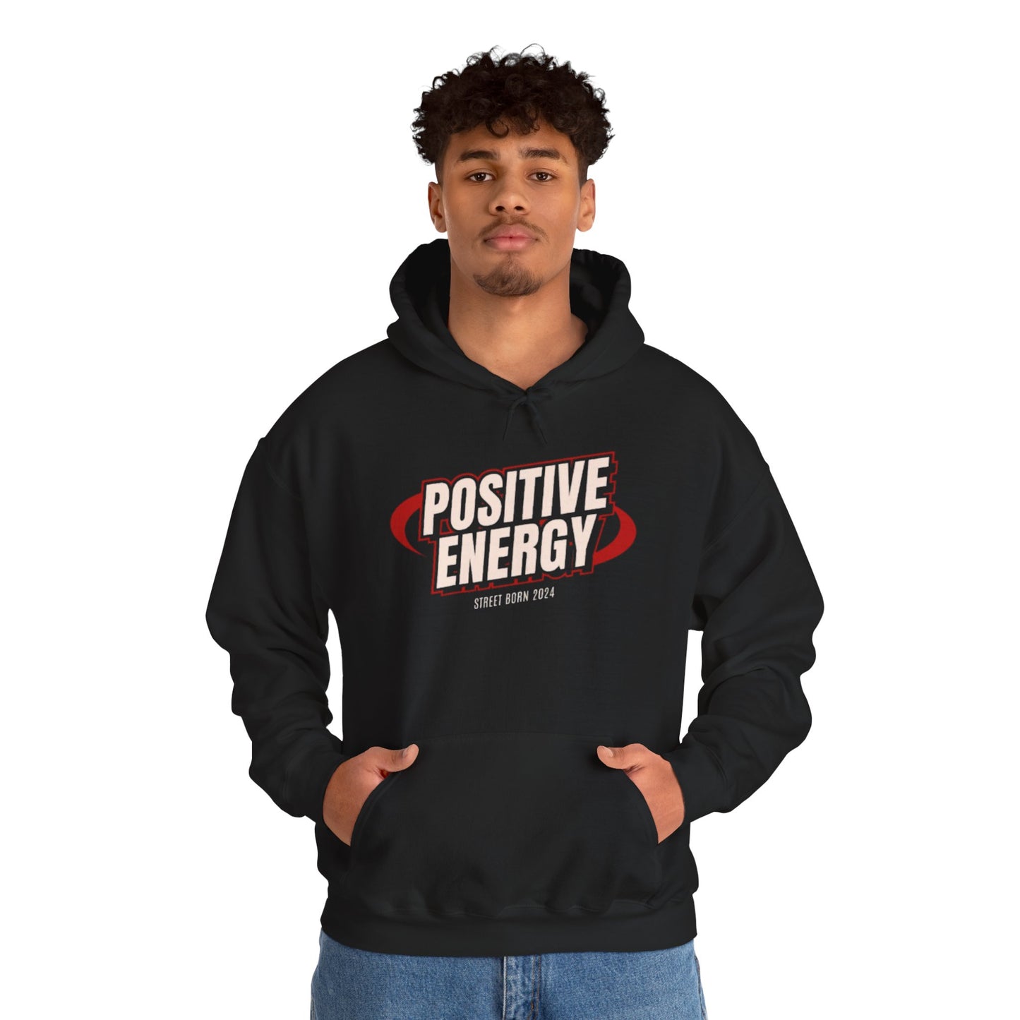 Positive Energy Men Heavy Blend™ Hoodie - Cozy Sweatshirt , Perfect Gift for Holidays, Chill Vibes