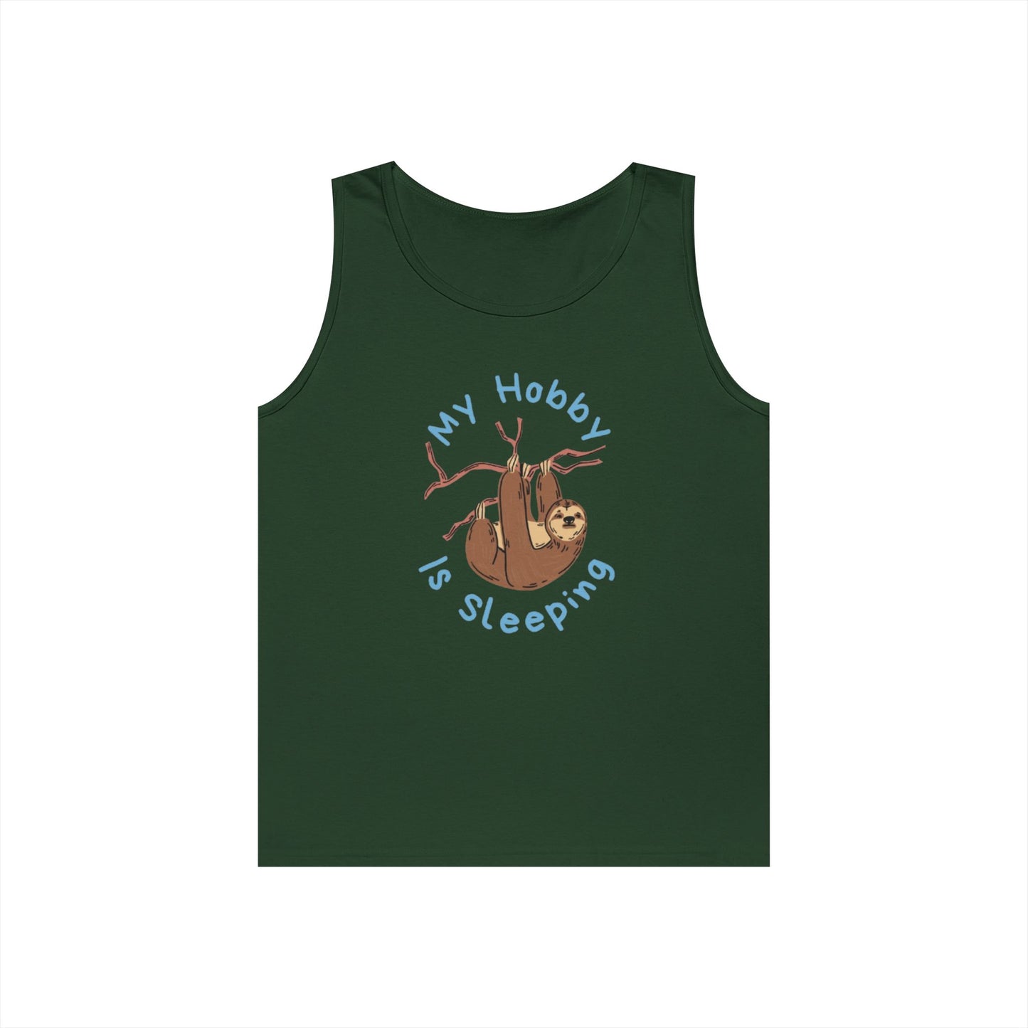 Sloth Hobby Tank Top, Funny Sloth Sleeper Design, Cute Gift for Animal Lovers, Summer Casual Wear, Sleepy Vibe T-Shirt