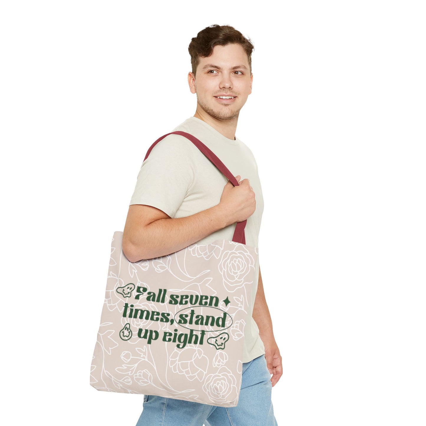 Inspirational Floral Tote Bag |Bag for Everyday Use, Eco-Friendly Gift, Shopping Bag, Beach Tote, Gift for Friends