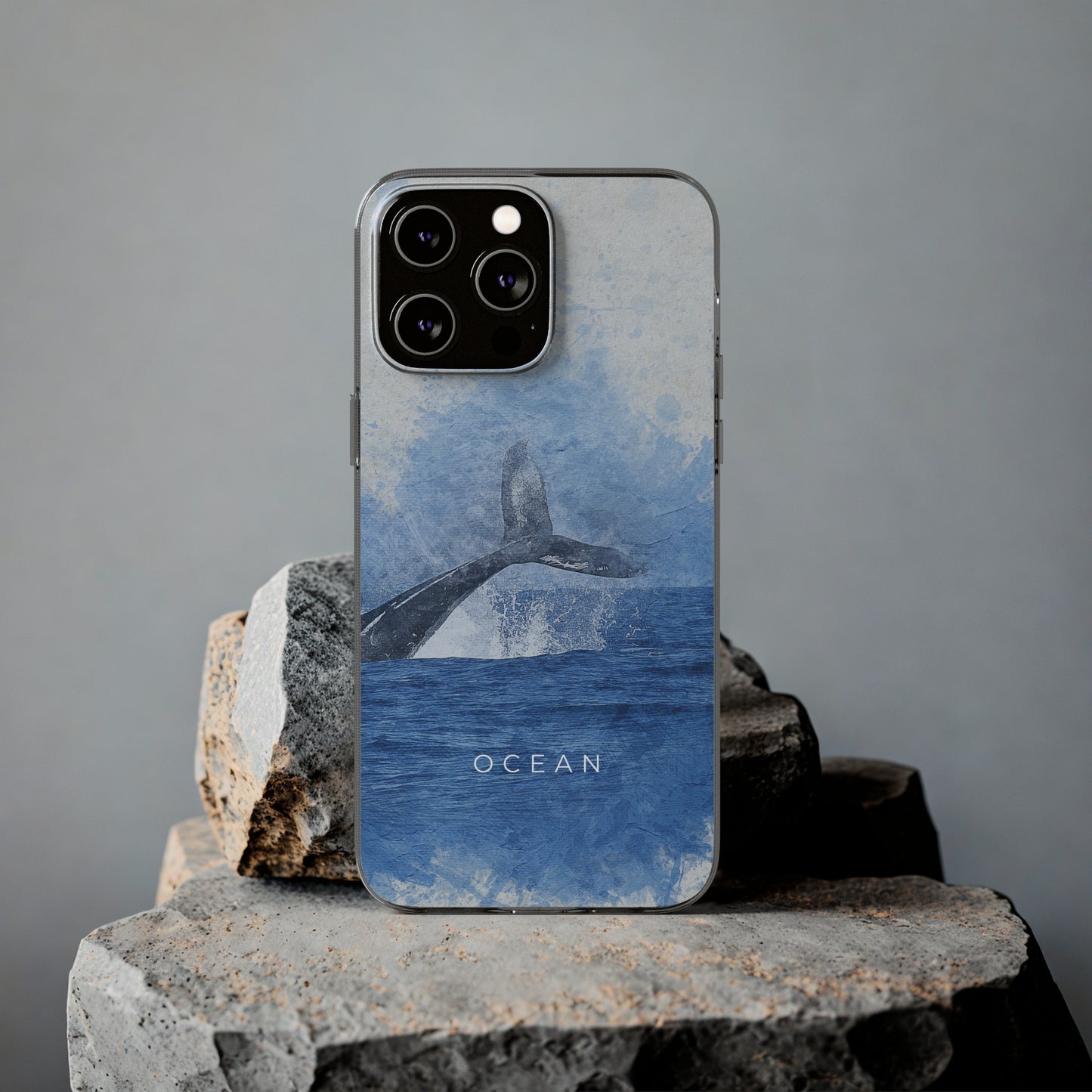 Ocean-Inspired Clear Silicone Phone Case, Whale Design Phone Cover, Marine Life Gift, Beach Lover Accessory, Unique Phone Protectors