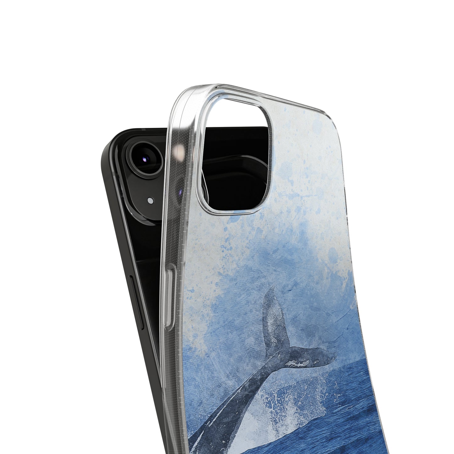 Ocean-Inspired Clear Silicone Phone Case, Whale Design Phone Cover, Marine Life Gift, Beach Lover Accessory, Unique Phone Protectors