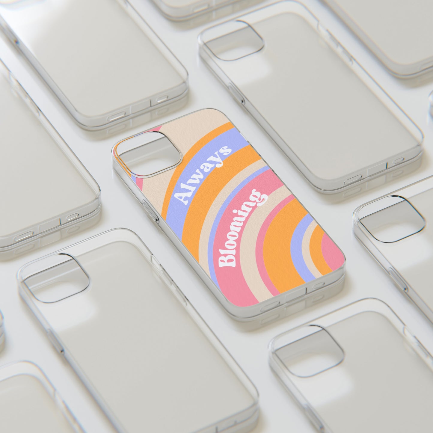 Clear Silicone Phone Case, Phone Protectors, Trending Phone Cover, Cute Gift Idea, Spring-Themed Accessory