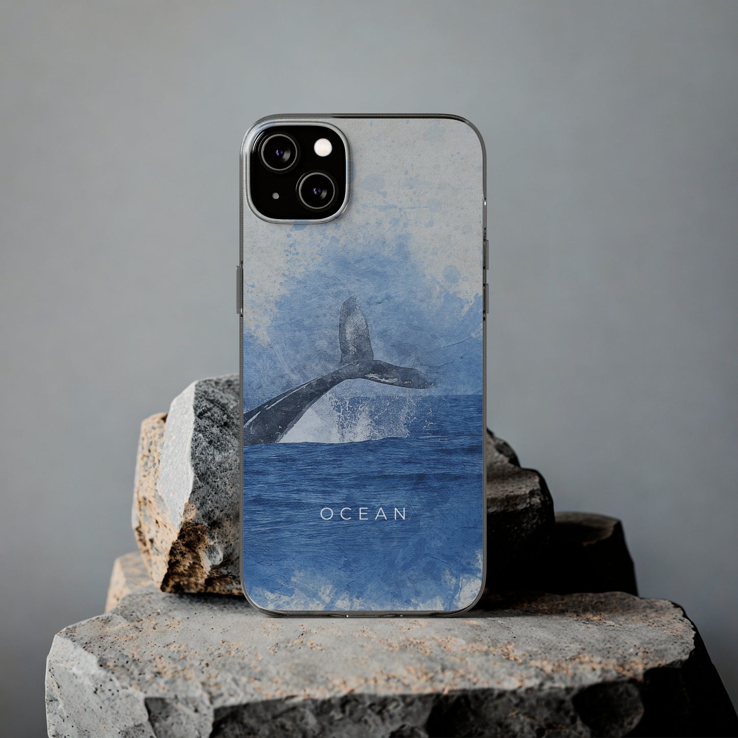 Ocean-Inspired Clear Silicone Phone Case, Whale Design Phone Cover, Marine Life Gift, Beach Lover Accessory, Unique Phone Protectors