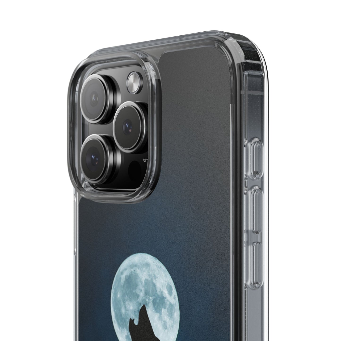 Wolf Clear Phone Case, Moonlit Wolf Design, Gift For Friends, Night Sky Decor