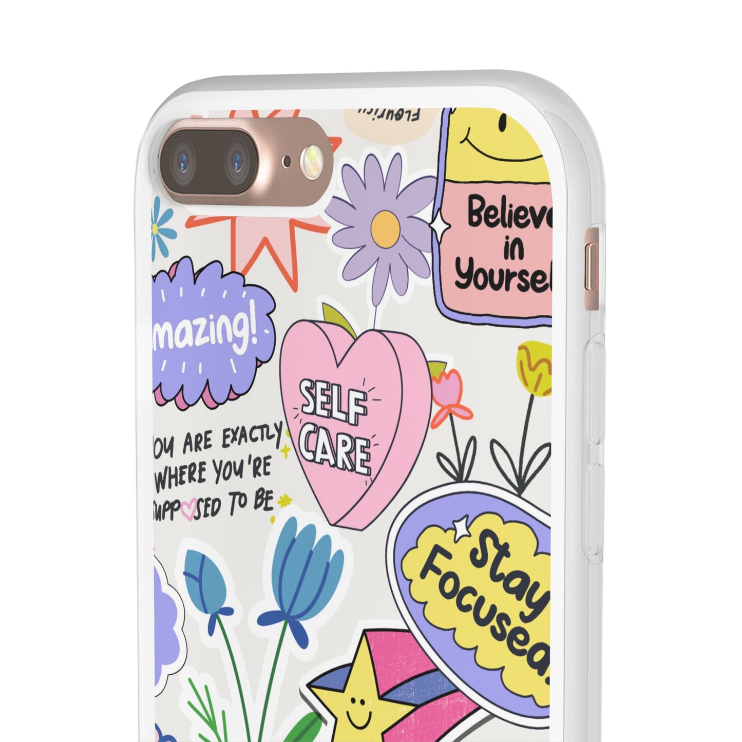 Colorful Phone Case, Inspirational Flexi Case, Cute Floral Design, Gifts for Friends