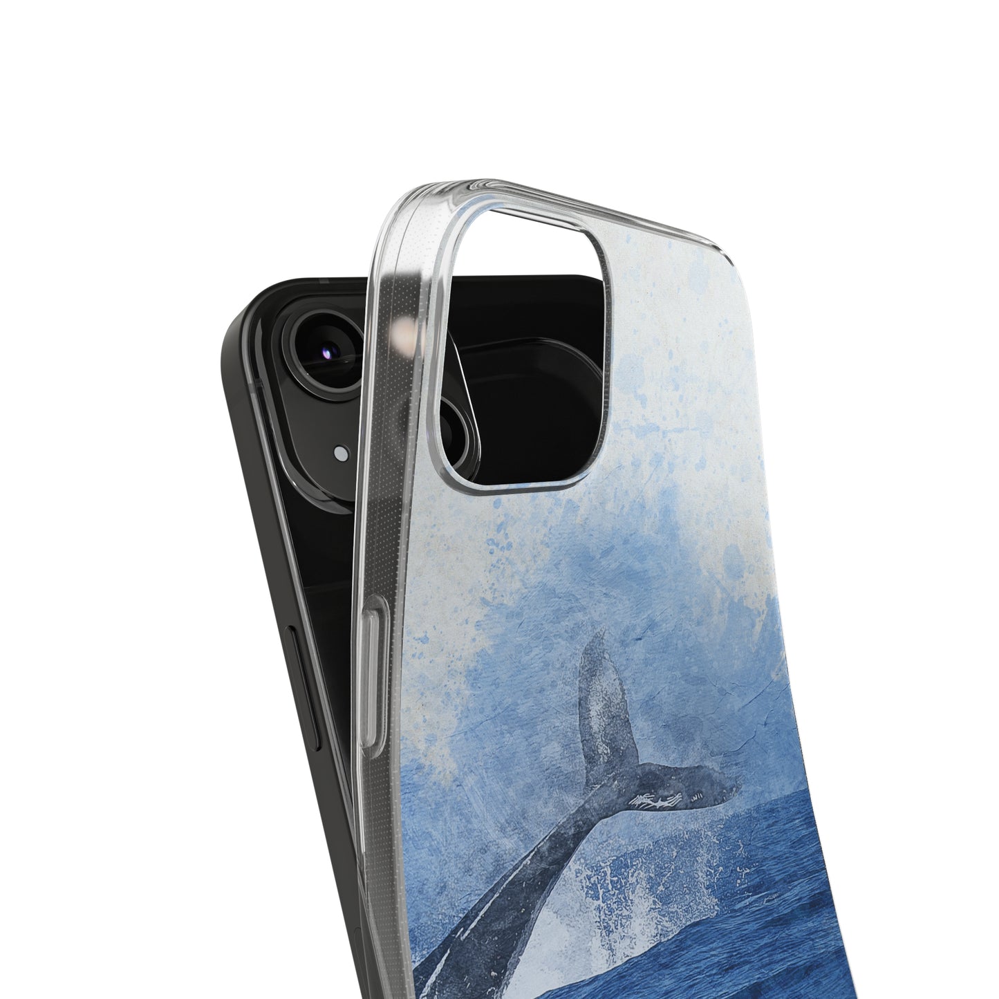 Ocean-Inspired Clear Silicone Phone Case, Whale Design Phone Cover, Marine Life Gift, Beach Lover Accessory, Unique Phone Protectors
