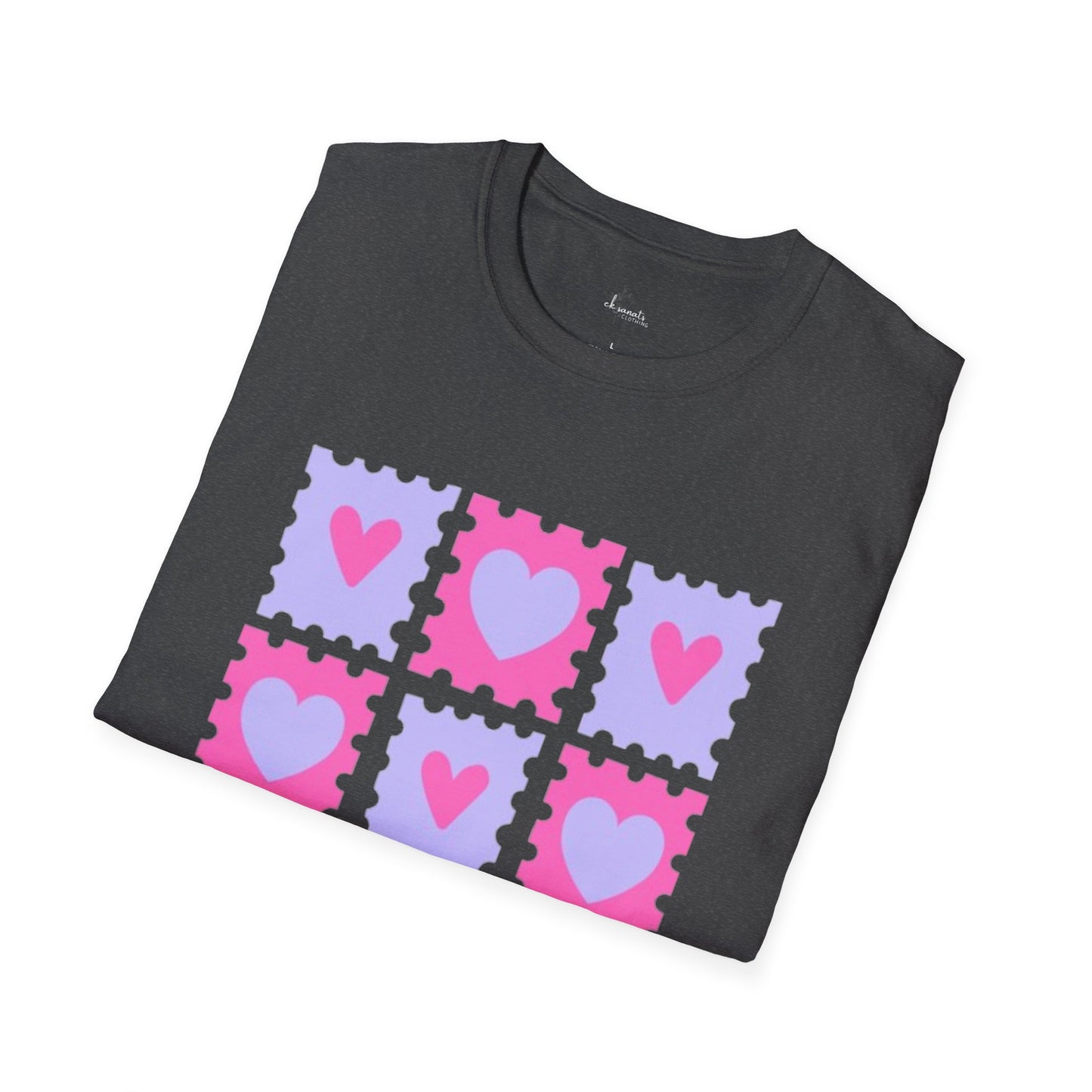 Heart Stamp Softstyle T-Shirt |Women Tee for Valentine's Day, Birthday Gift, Casual Wear