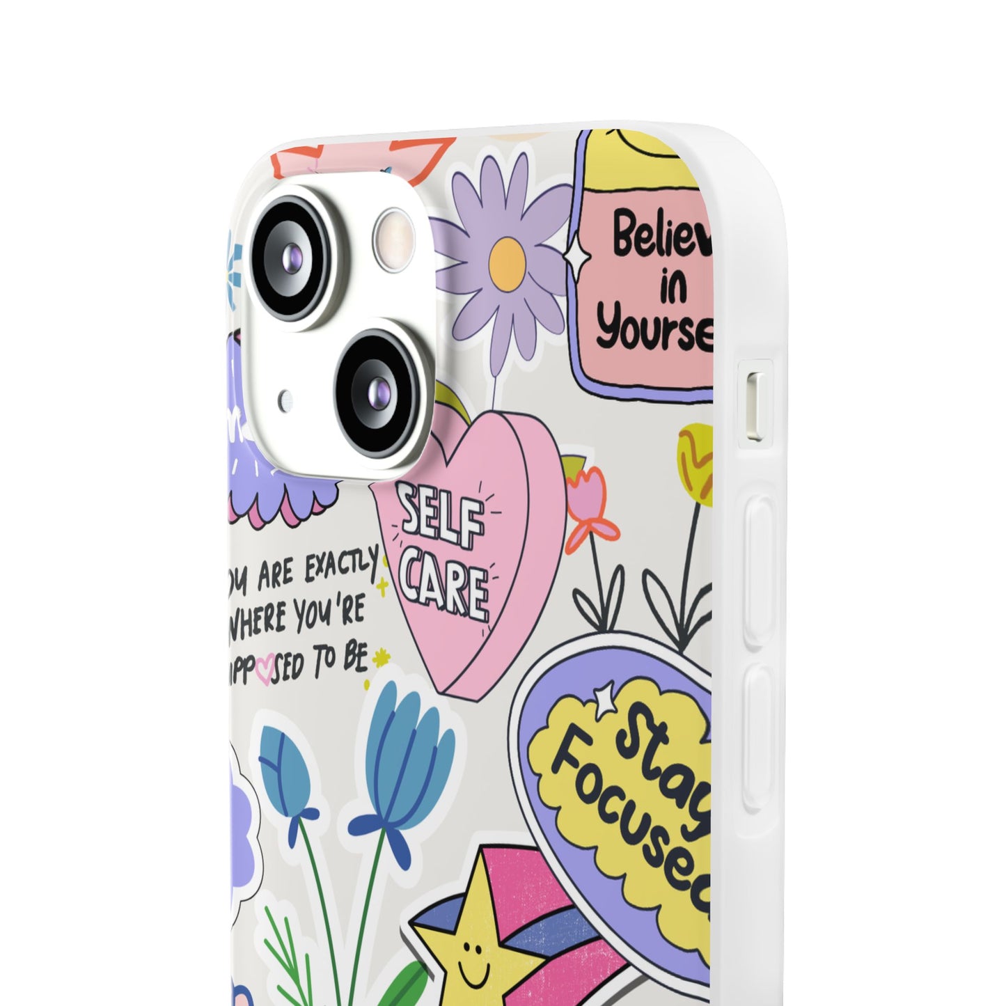 Colorful Phone Case, Inspirational Flexi Case, Cute Floral Design, Gifts for Friends