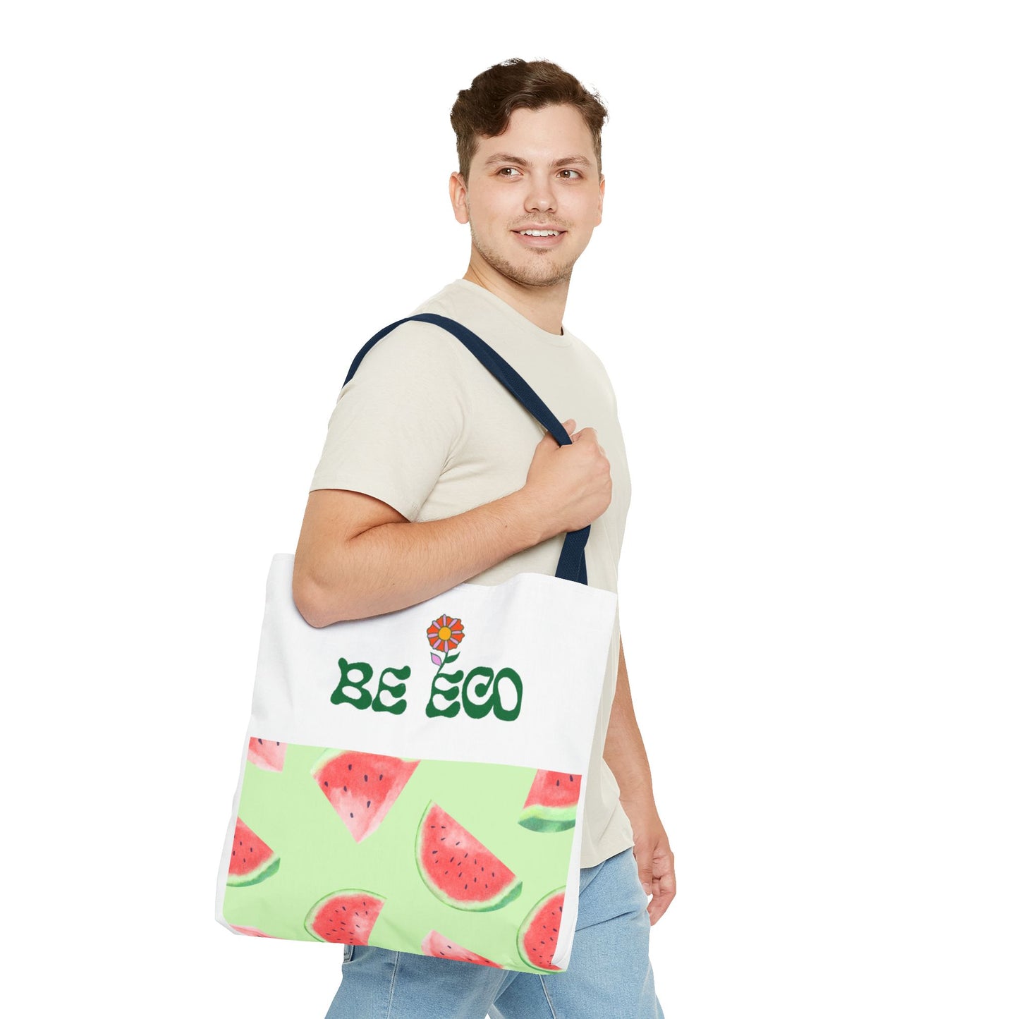 Eco-Friendly Print Tote Bag, Sustainable Summer Accessory, Reusable Grocery Bag, Gift for Eco-Conscious Friends, Beach Bag