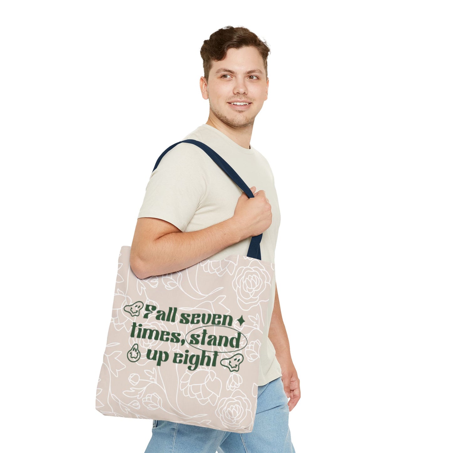 Inspirational Floral Tote Bag |Bag for Everyday Use, Eco-Friendly Gift, Shopping Bag, Beach Tote, Gift for Friends