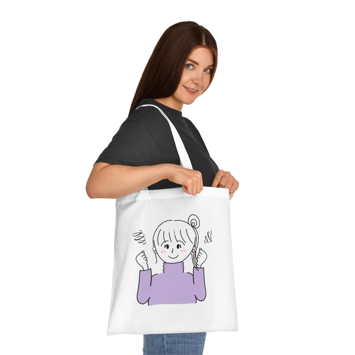Cotton Tote Bag - Eco-Friendly, Cute Character Design, Reusable Shopper, Gift for Her, Everyday Essential