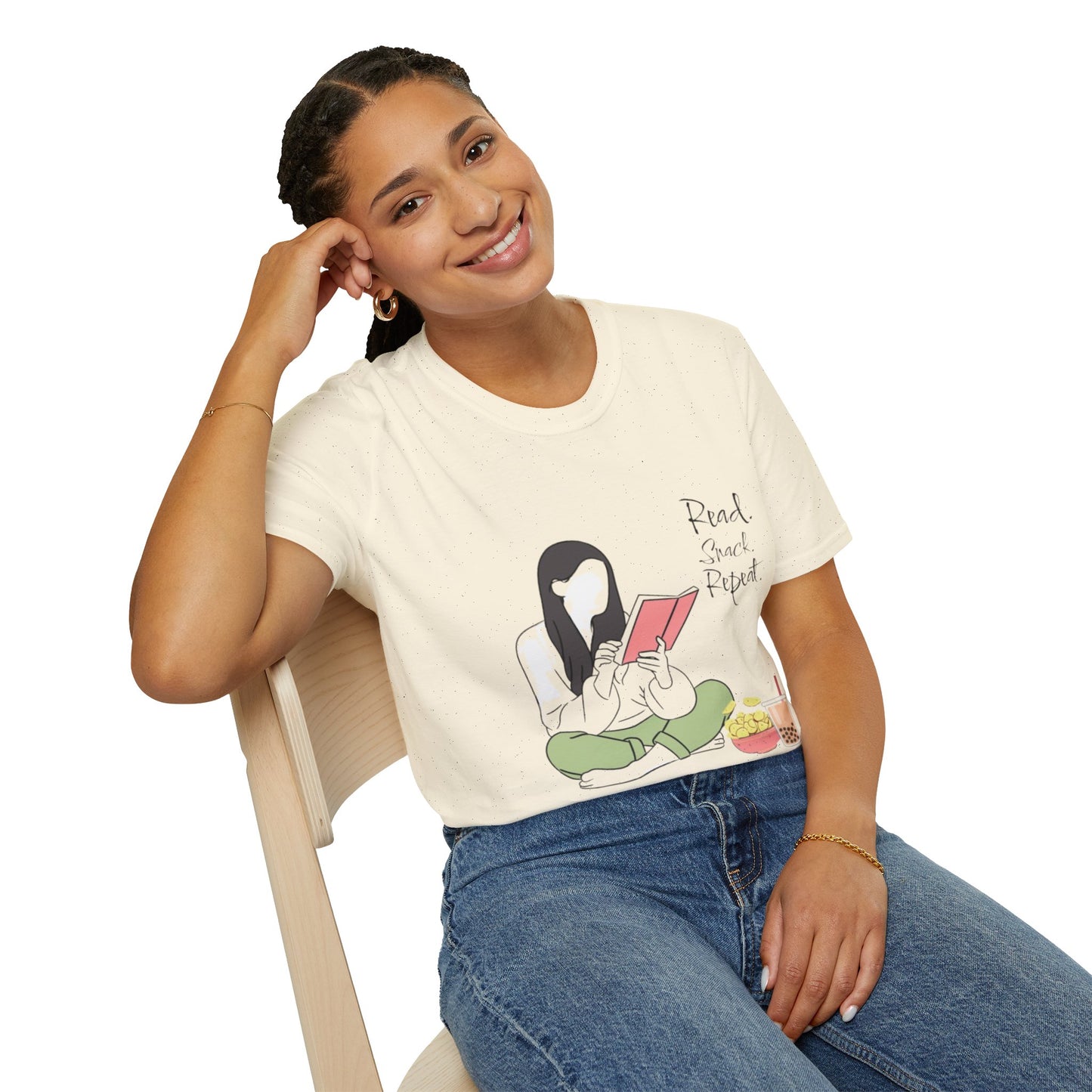 Cozy Reading T-Shirt,Book Lover Shirt, Read Snack Repeat Tee, Casual Gift for Literature Fans, Bookish Apparel, Perfect for Holidays