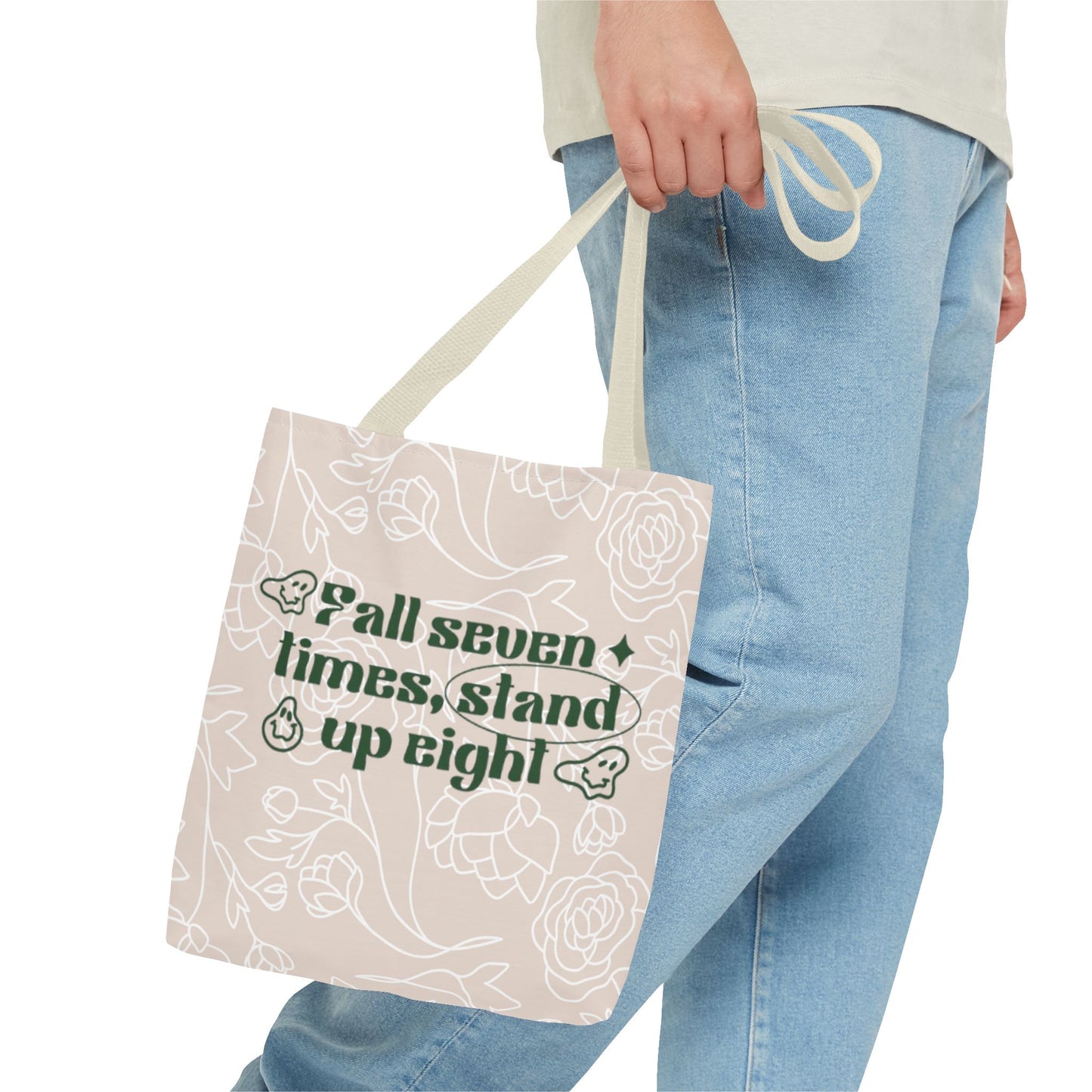 Inspirational Floral Tote Bag |Bag for Everyday Use, Eco-Friendly Gift, Shopping Bag, Beach Tote, Gift for Friends