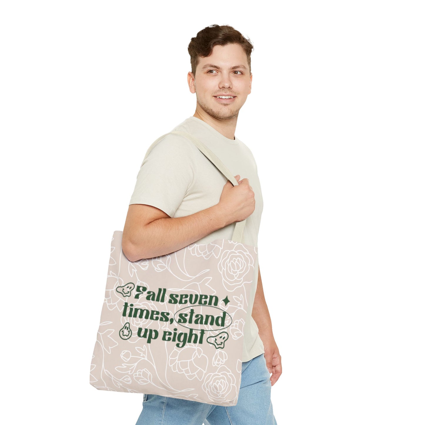 Inspirational Floral Tote Bag |Bag for Everyday Use, Eco-Friendly Gift, Shopping Bag, Beach Tote, Gift for Friends