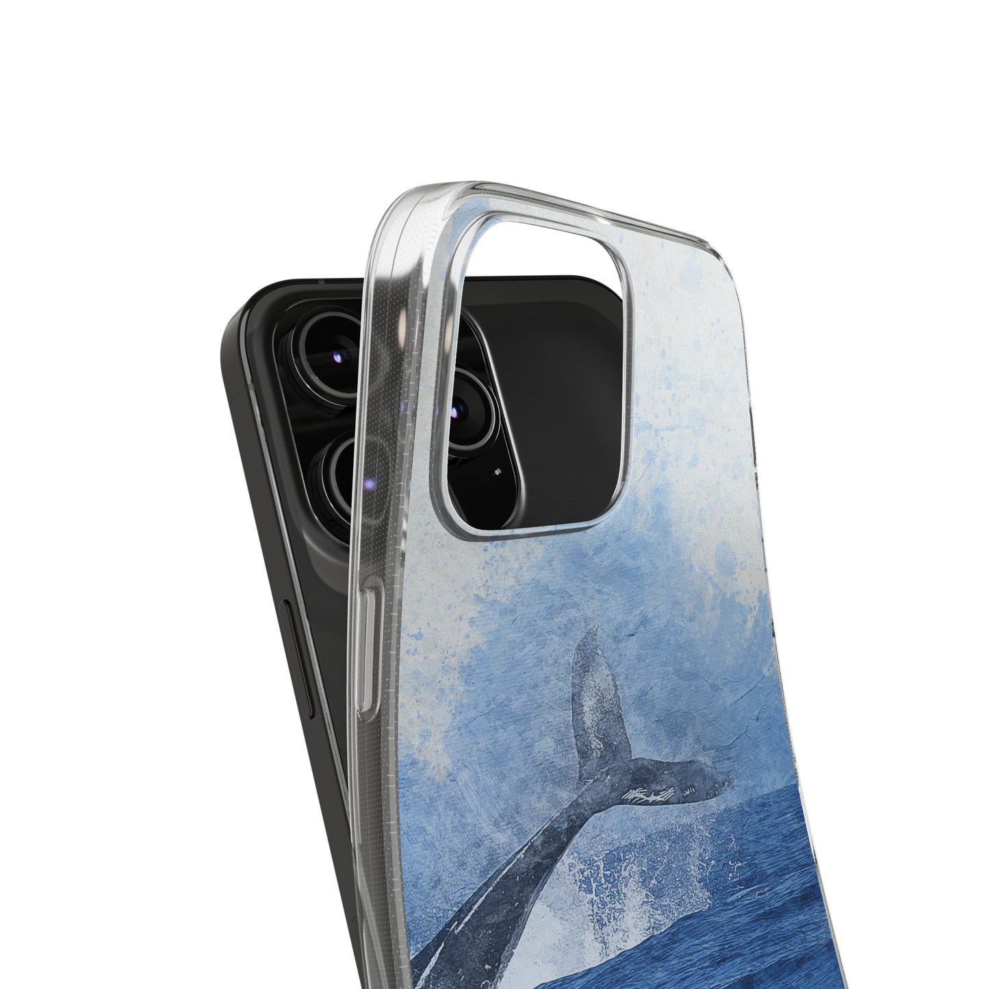 Ocean-Inspired Clear Silicone Phone Case, Whale Design Phone Cover, Marine Life Gift, Beach Lover Accessory, Unique Phone Protectors