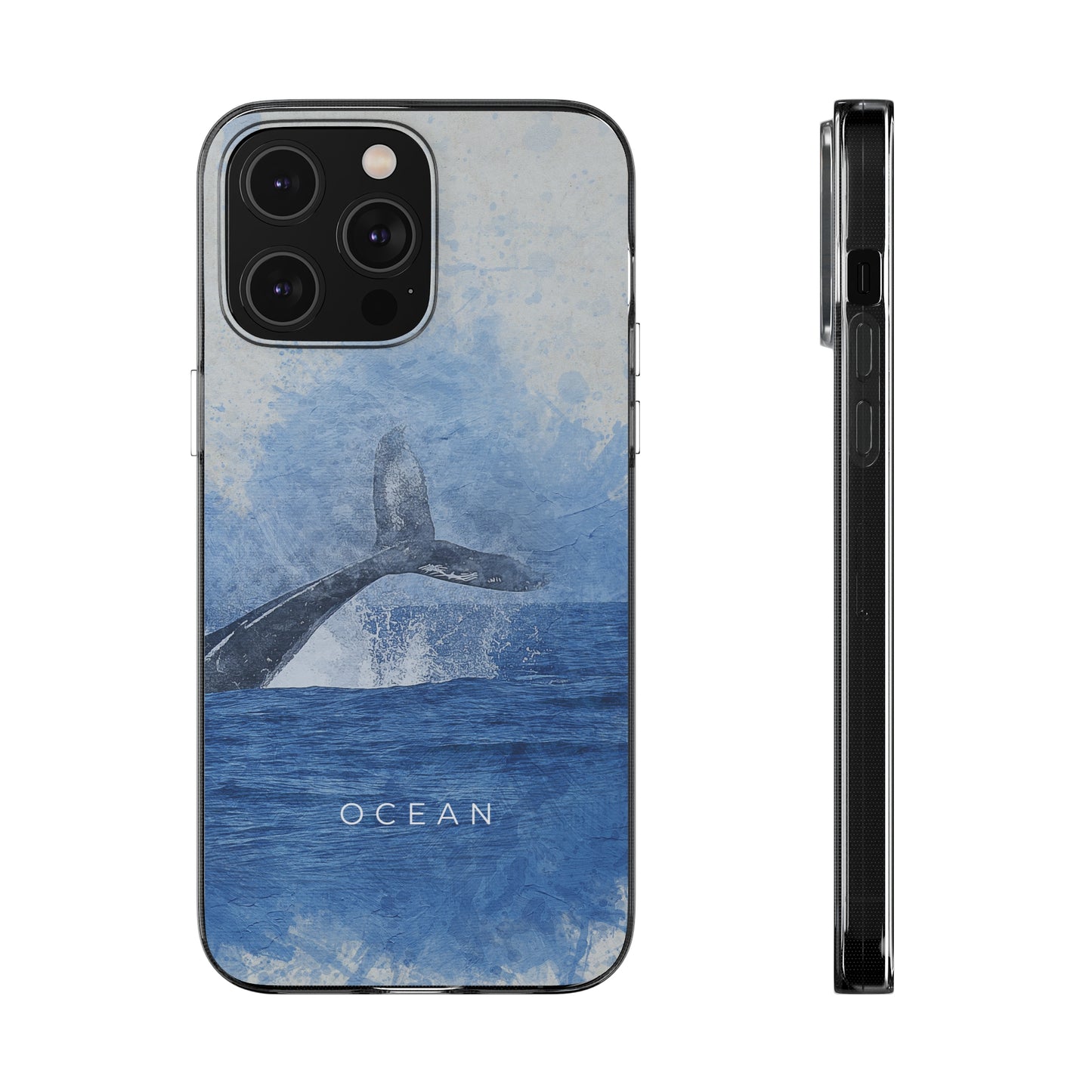Ocean-Inspired Clear Silicone Phone Case, Whale Design Phone Cover, Marine Life Gift, Beach Lover Accessory, Unique Phone Protectors