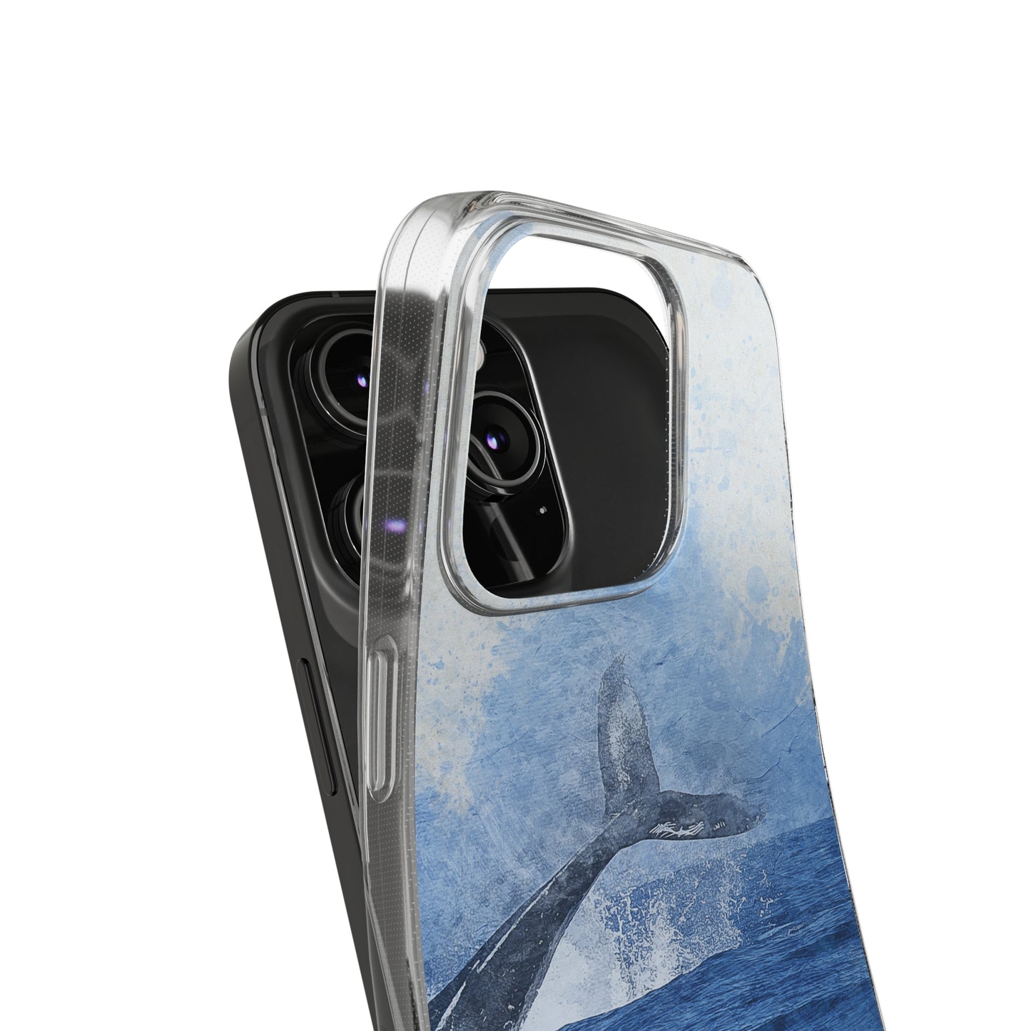 Ocean-Inspired Clear Silicone Phone Case, Whale Design Phone Cover, Marine Life Gift, Beach Lover Accessory, Unique Phone Protectors
