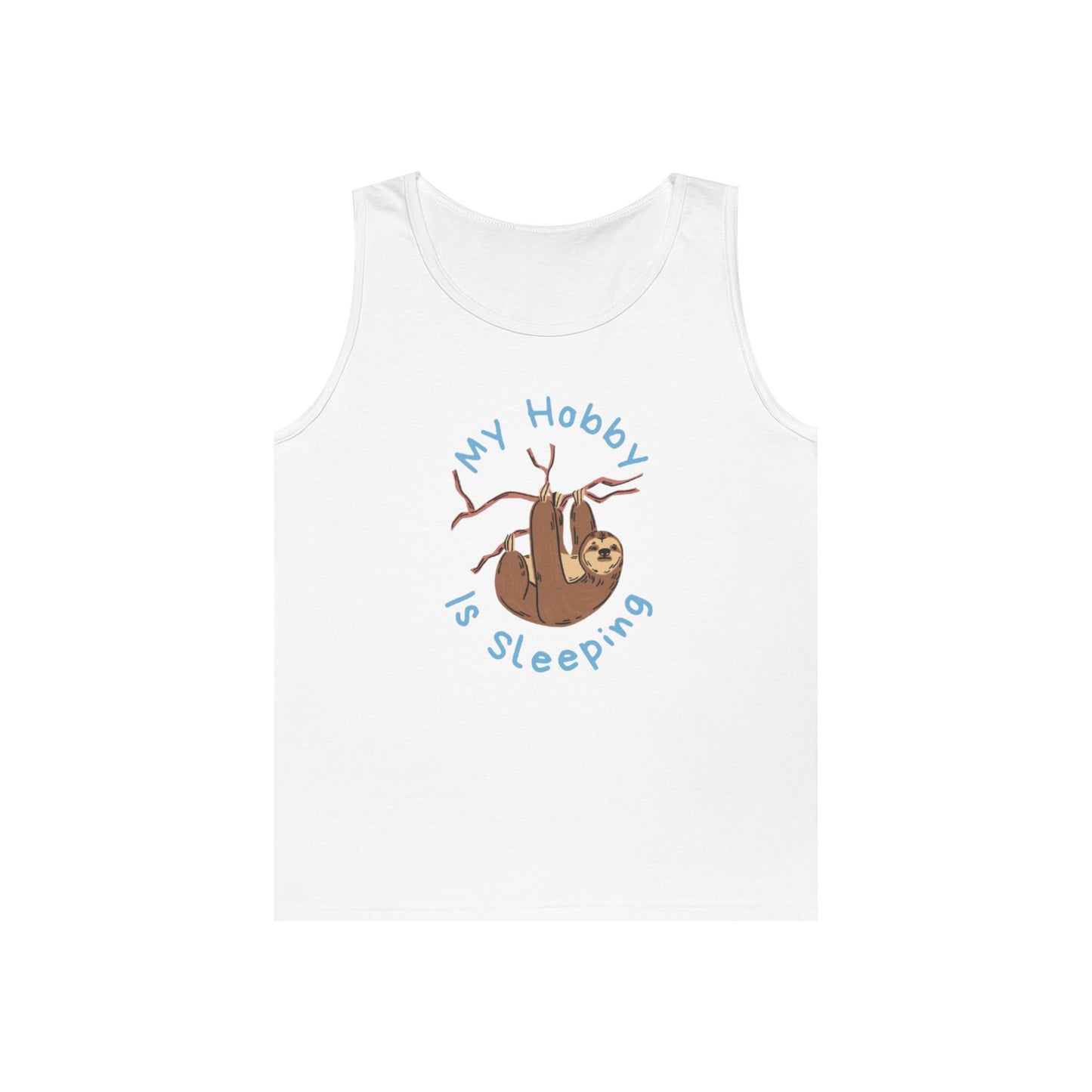 Sloth Hobby Tank Top, Funny Sloth Sleeper Design, Cute Gift for Animal Lovers, Summer Casual Wear, Sleepy Vibe T-Shirt