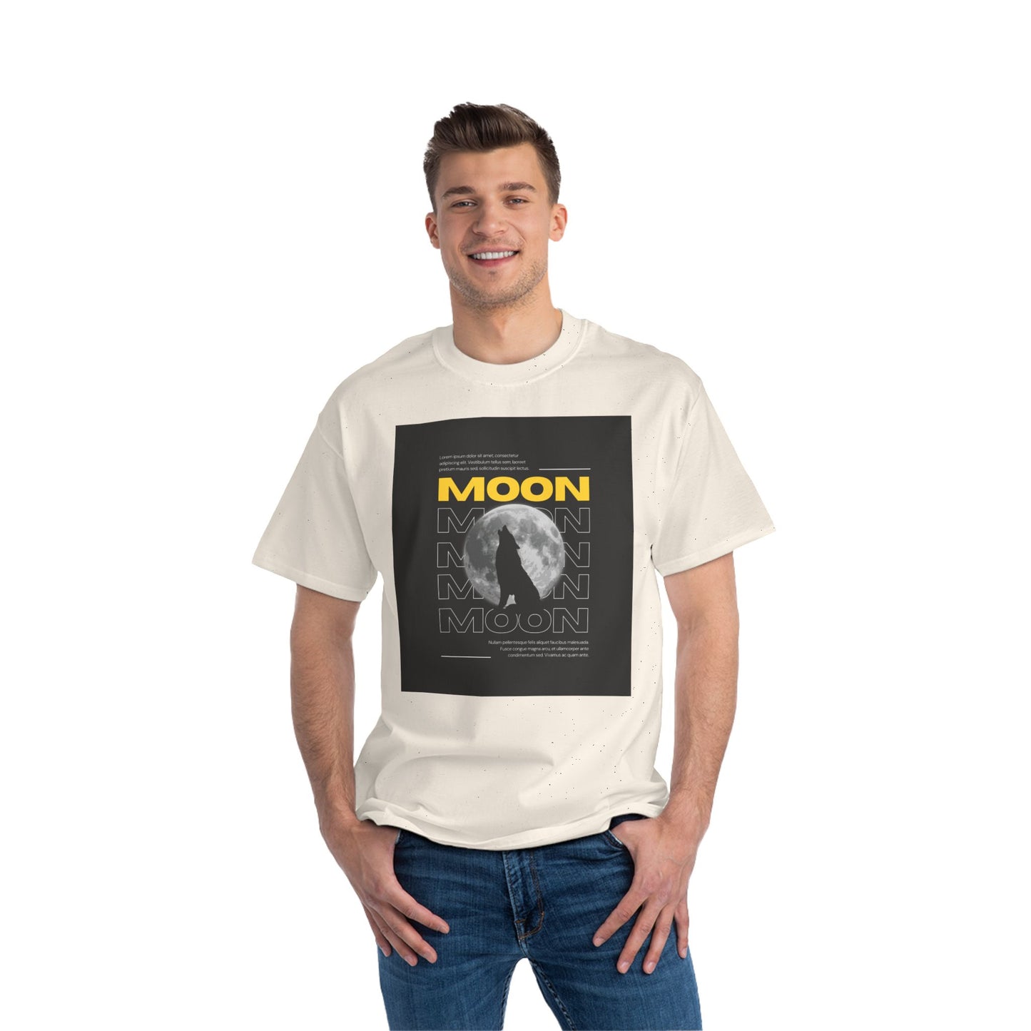 Moon Graphic Short-Sleeve T-Shirt| Men Tee, Casual Wear, Night Sky Enthusiast
