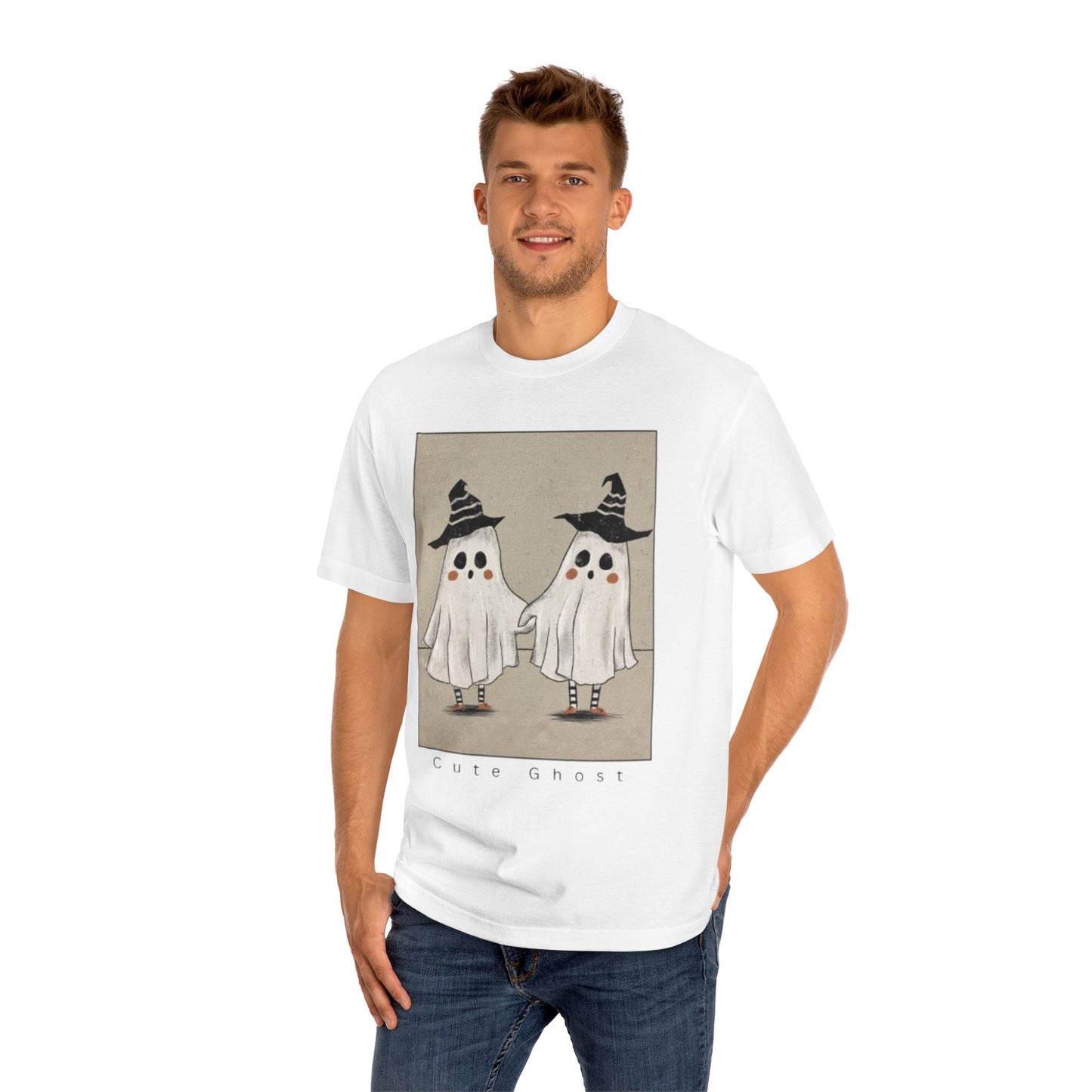 Ghost Halloween Men Classic Tee, Spooky T-Shirt, Halloween Costume, Fall Apparel, Ghost Lovers Shirt
