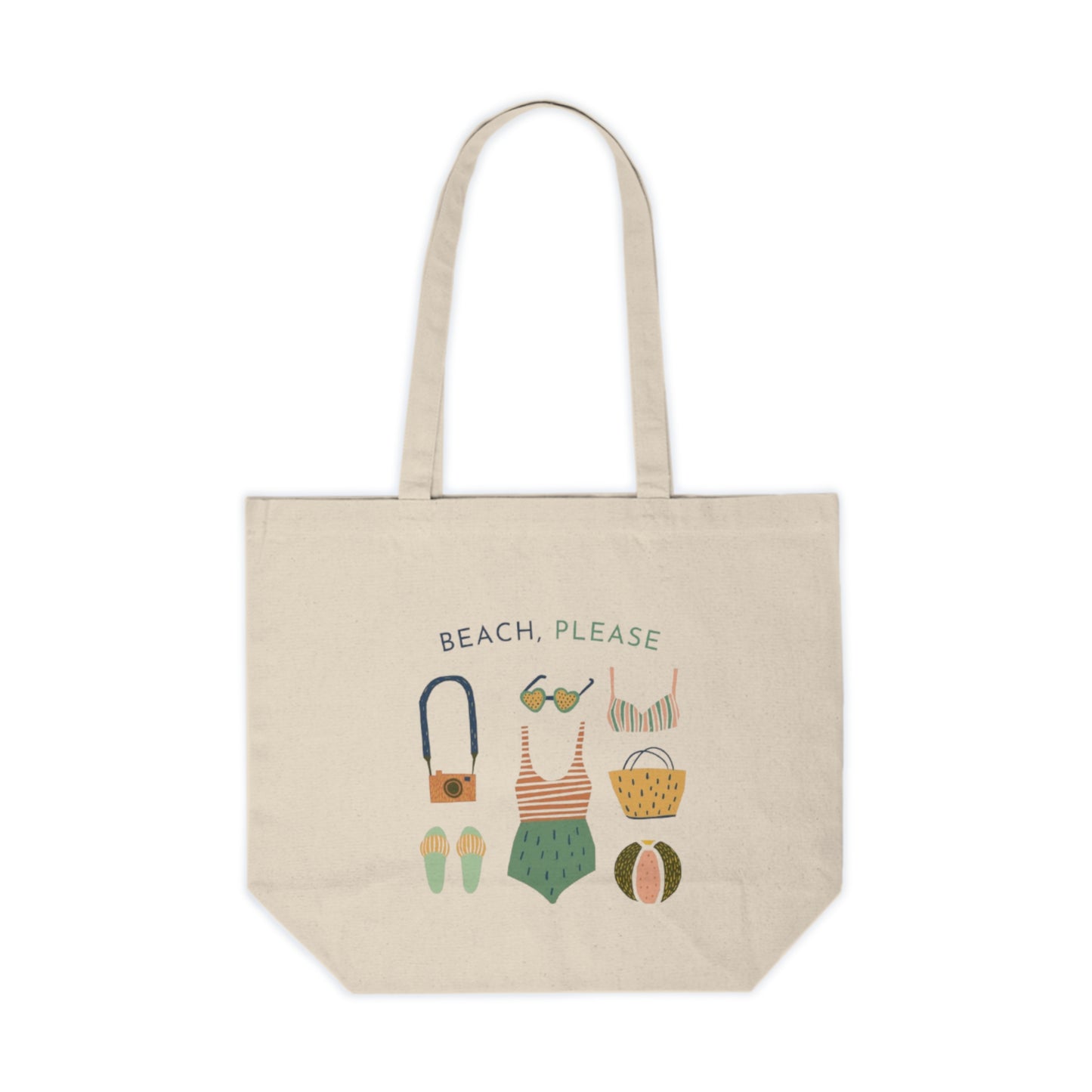 Beach-Themed Canvas Shopping Tote, Summer Tote Bag, Eco-Friendly , Stylish Market Tote, Gift for Beach Lovers