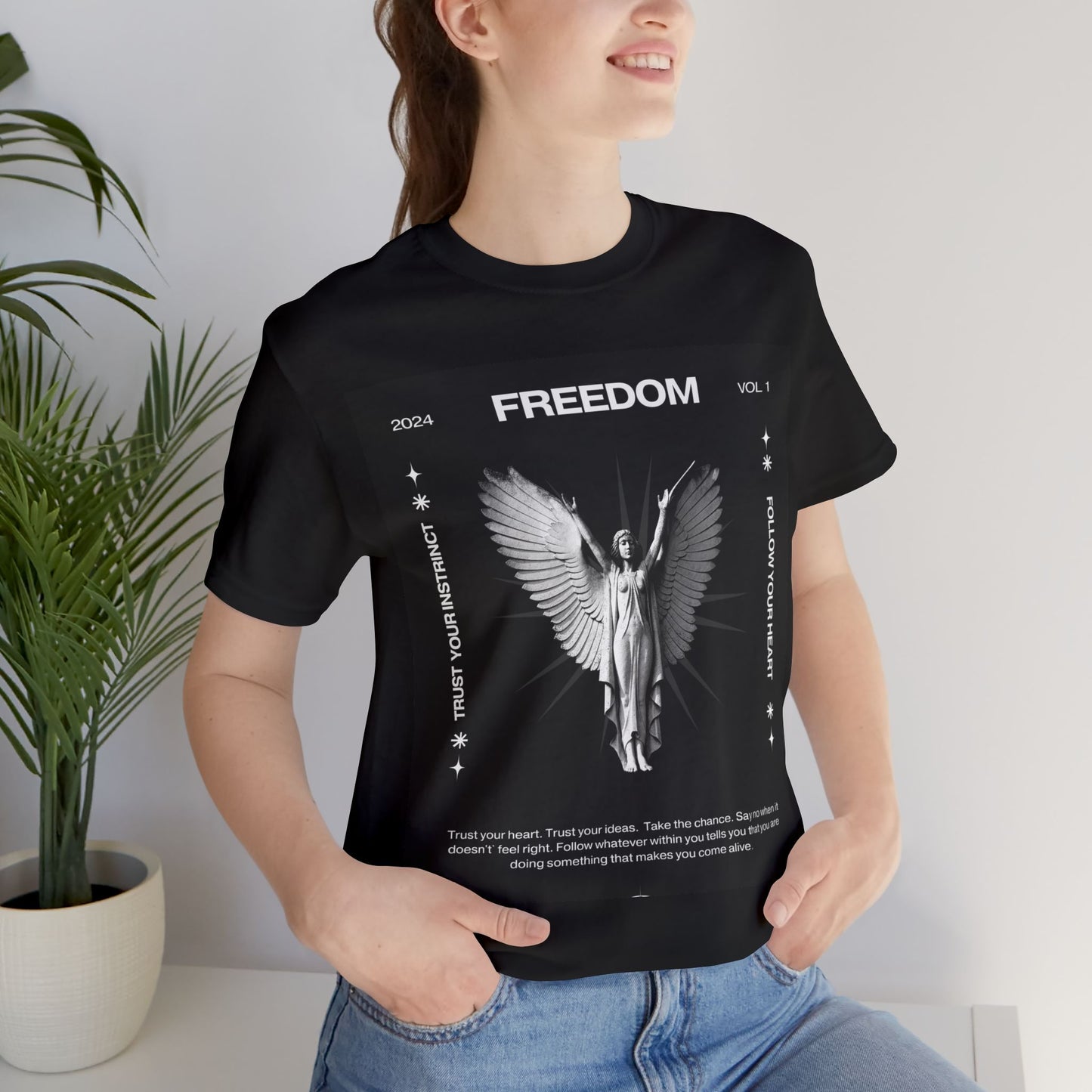 Freedom Graphic Tee, Edgy Women T-Shirt, Stylish Casual Wear, Perfect Gift for Music Lovers, Statement Shirt for Festivals