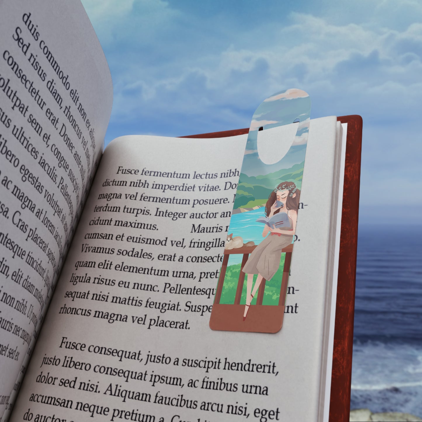 Charming Outdoor Reading Bookmark, Nature Lovers, Literary Gifts, Bookworm Accessory, Perfect for Relaxation and Home Decor