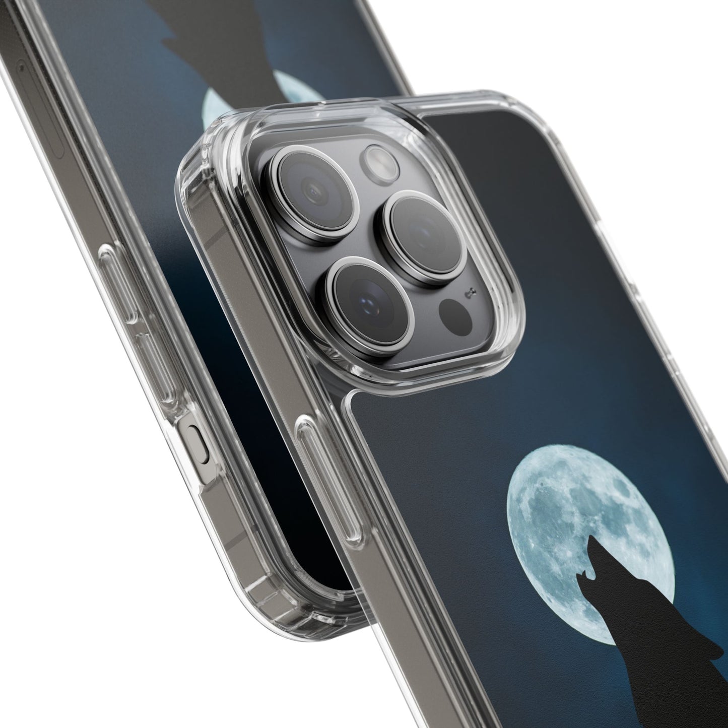 Wolf Clear Phone Case, Moonlit Wolf Design, Gift For Friends, Night Sky Decor