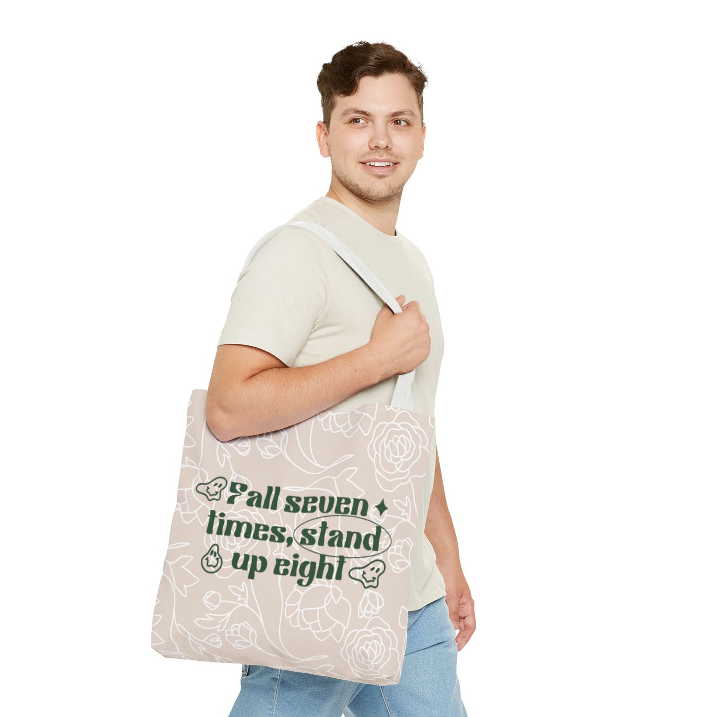 Inspirational Floral Tote Bag |Bag for Everyday Use, Eco-Friendly Gift, Shopping Bag, Beach Tote, Gift for Friends