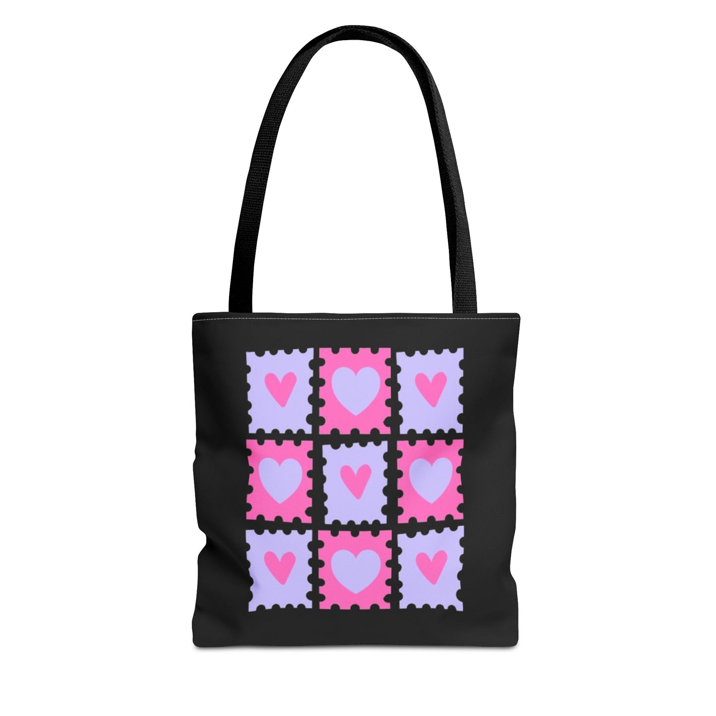Cute Heart Stamp Tote Bag, Shopping Bag, Cute, Stylish, Everyday Use