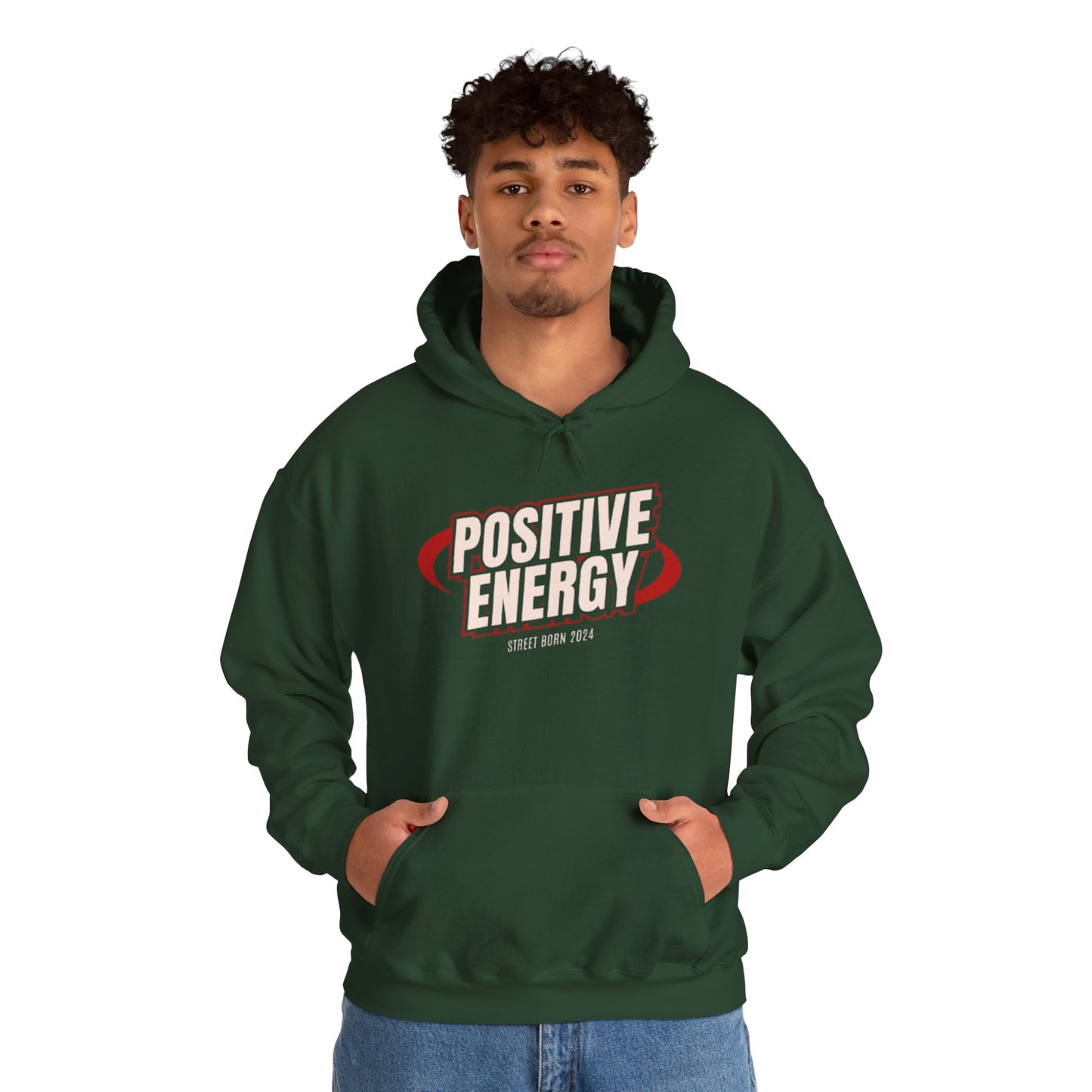 Positive Energy Men Heavy Blend™ Hoodie - Cozy Sweatshirt , Perfect Gift for Holidays, Chill Vibes