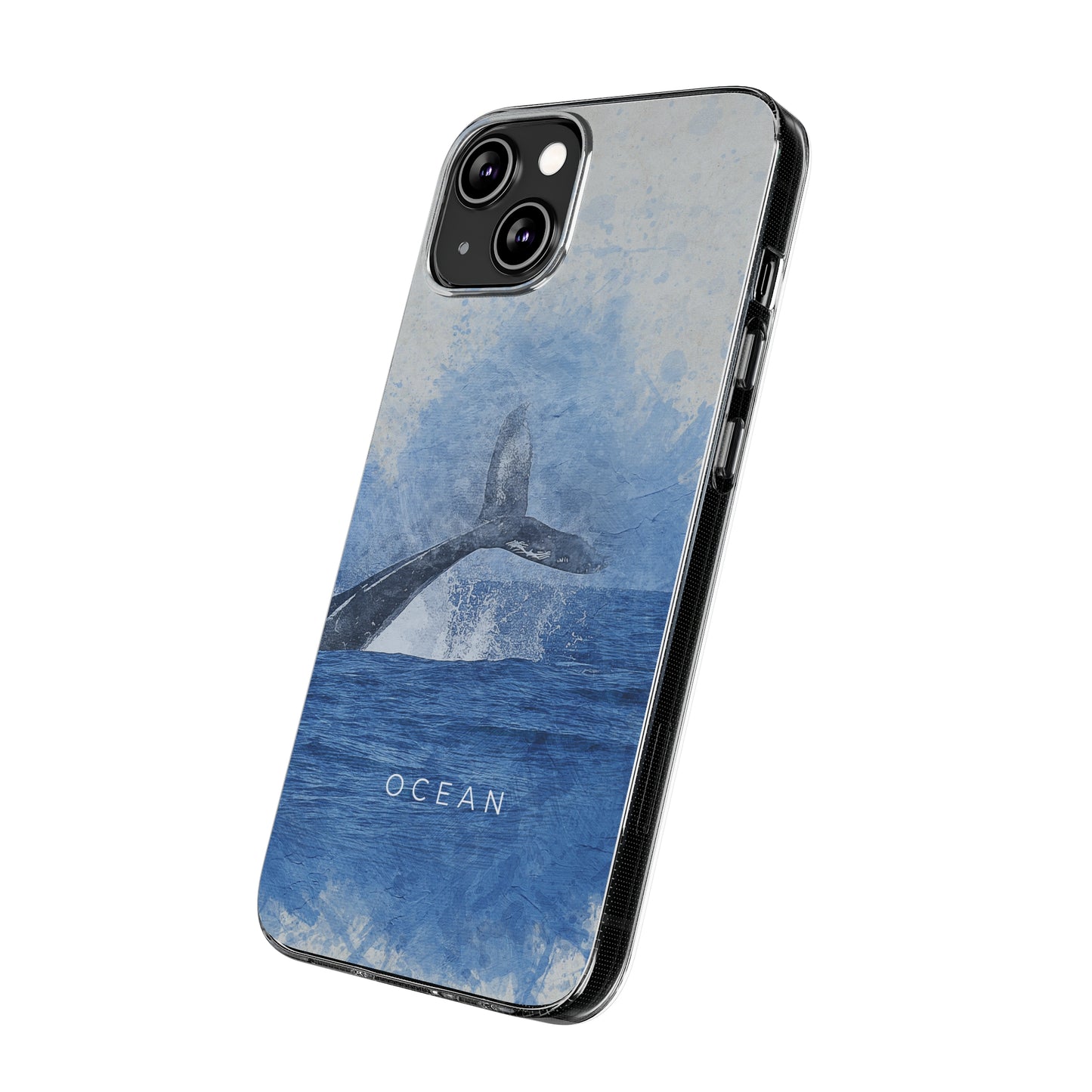 Ocean-Inspired Clear Silicone Phone Case, Whale Design Phone Cover, Marine Life Gift, Beach Lover Accessory, Unique Phone Protectors