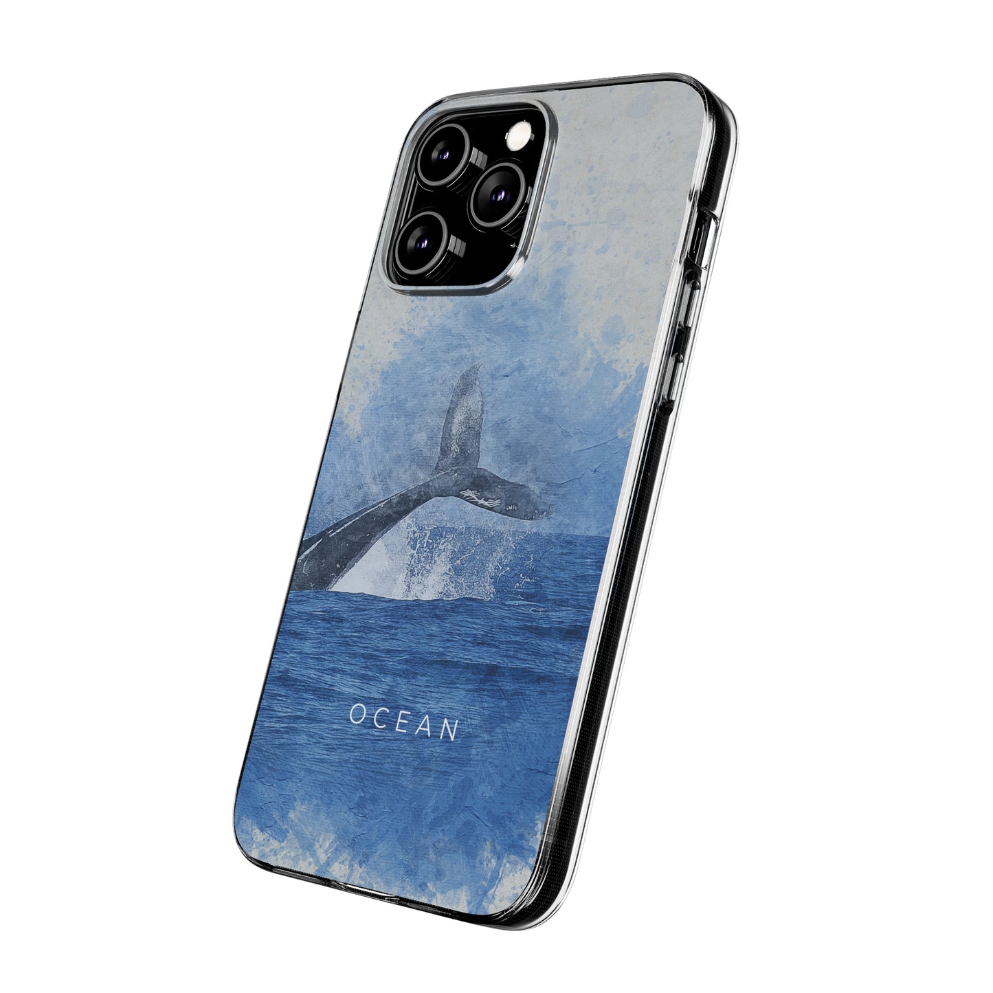 Ocean-Inspired Clear Silicone Phone Case, Whale Design Phone Cover, Marine Life Gift, Beach Lover Accessory, Unique Phone Protectors