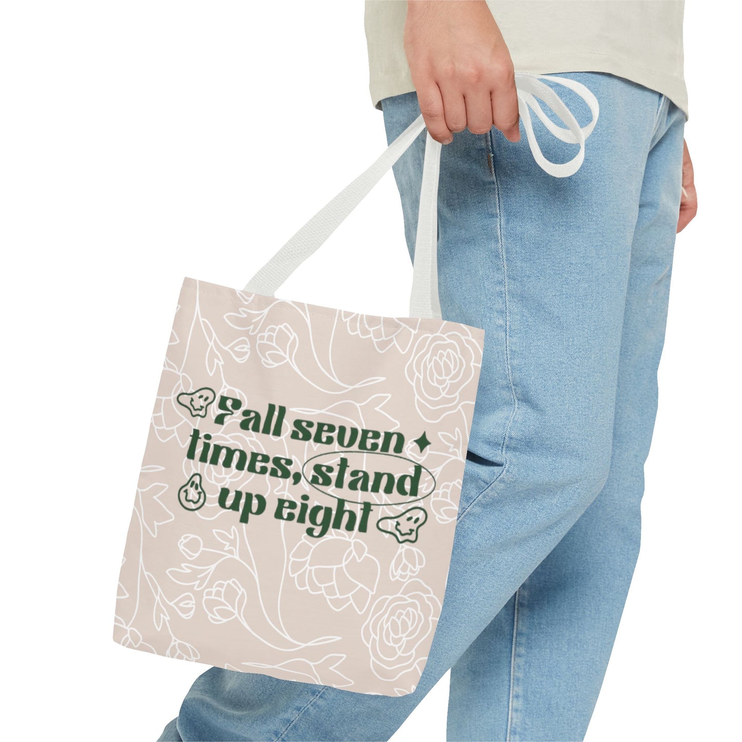 Inspirational Floral Tote Bag |Bag for Everyday Use, Eco-Friendly Gift, Shopping Bag, Beach Tote, Gift for Friends