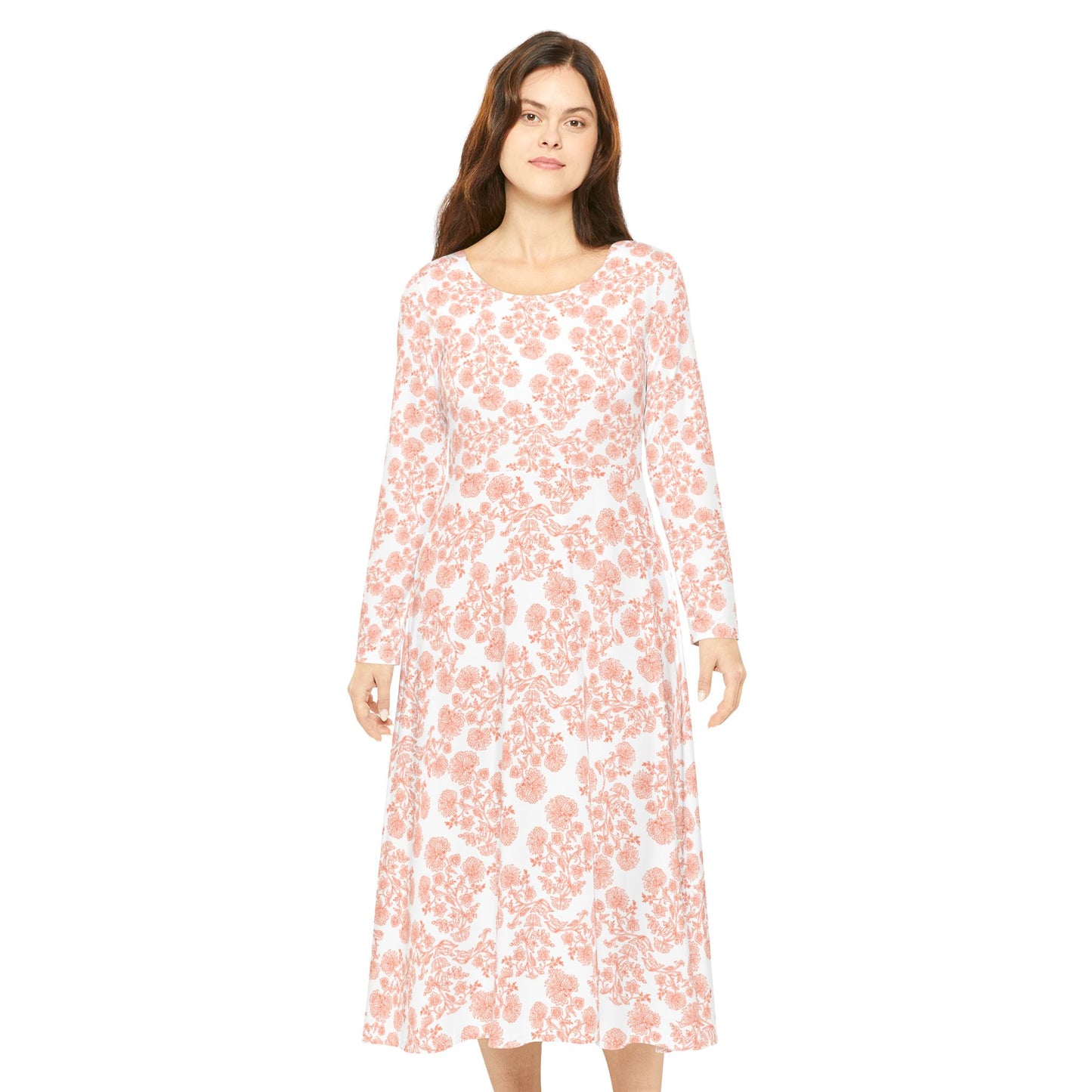 Dance-Inspired Floral Long Sleeve Dress, Perfect for Spring Events, Parties, Picnics, Dance Recitals, and Everyday Wear