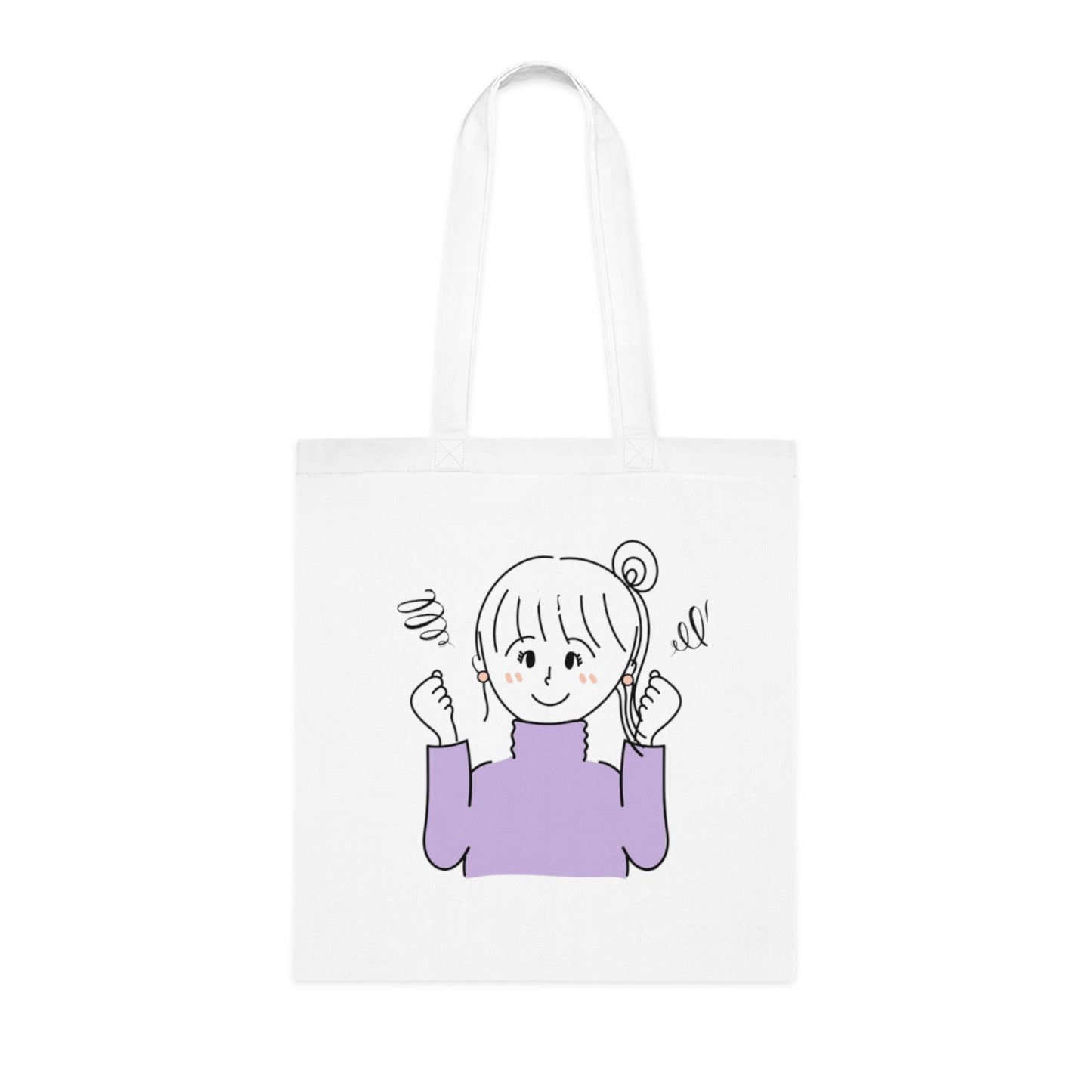 Cotton Tote Bag - Eco-Friendly, Cute Character Design, Reusable Shopper, Gift for Her, Everyday Essential