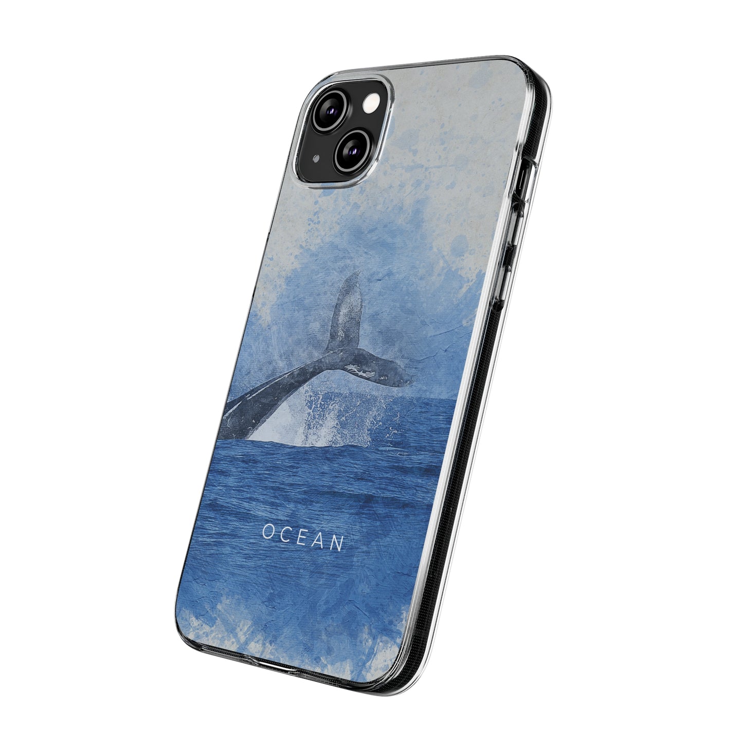 Ocean-Inspired Clear Silicone Phone Case, Whale Design Phone Cover, Marine Life Gift, Beach Lover Accessory, Unique Phone Protectors
