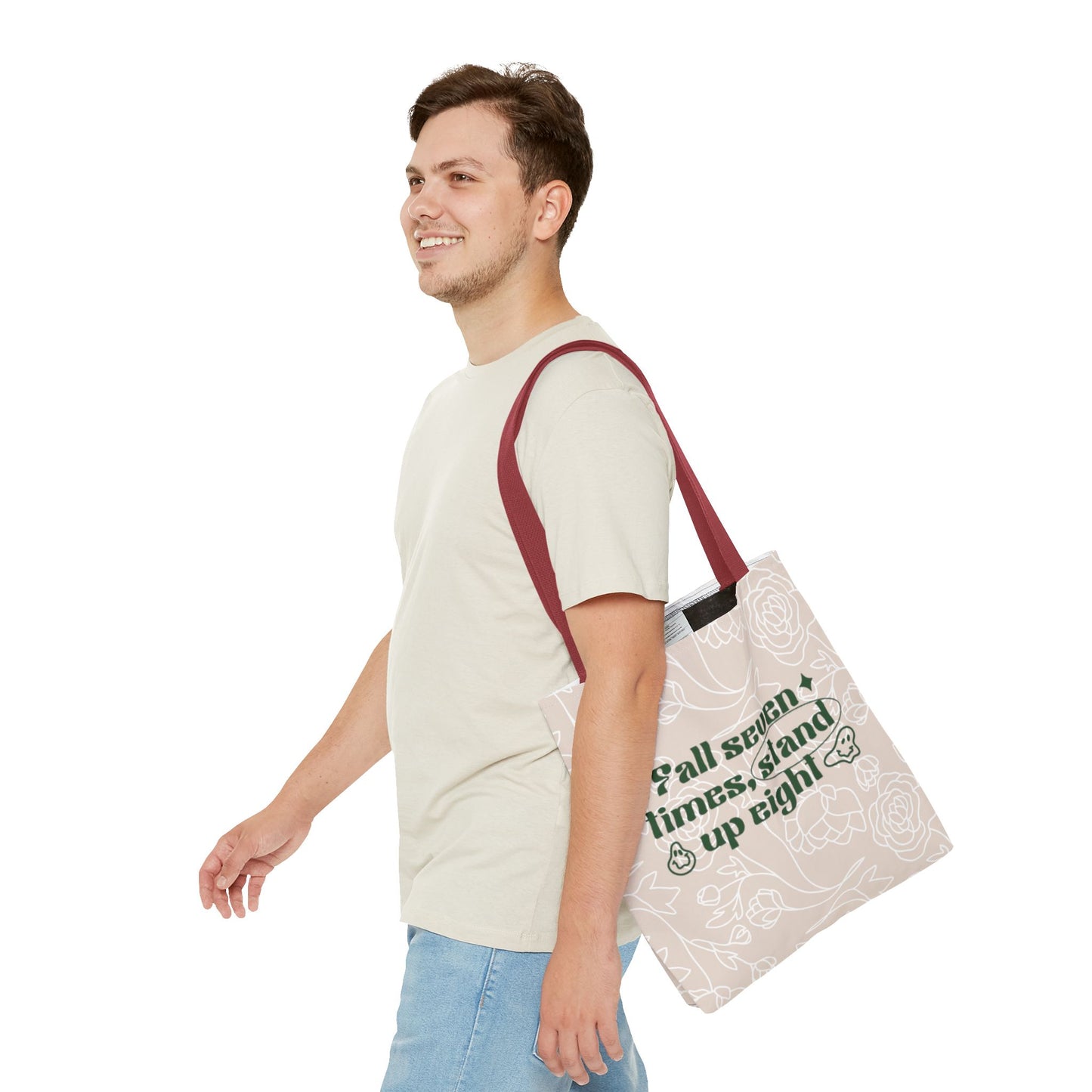 Inspirational Floral Tote Bag |Bag for Everyday Use, Eco-Friendly Gift, Shopping Bag, Beach Tote, Gift for Friends