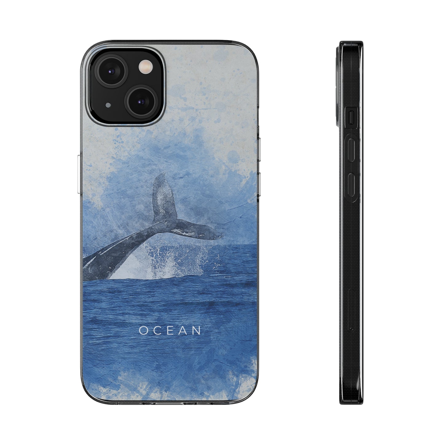 Ocean-Inspired Clear Silicone Phone Case, Whale Design Phone Cover, Marine Life Gift, Beach Lover Accessory, Unique Phone Protectors