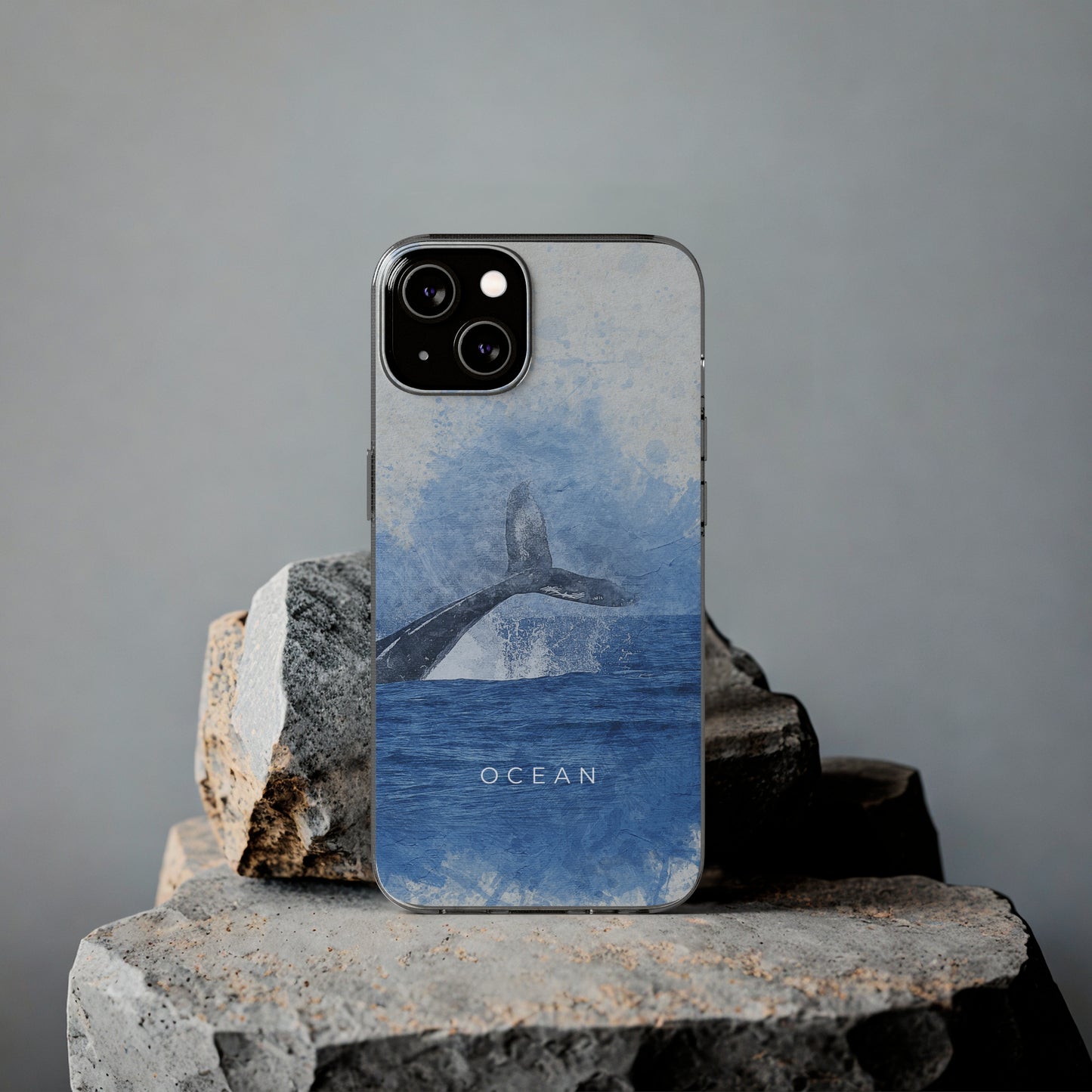 Ocean-Inspired Clear Silicone Phone Case, Whale Design Phone Cover, Marine Life Gift, Beach Lover Accessory, Unique Phone Protectors