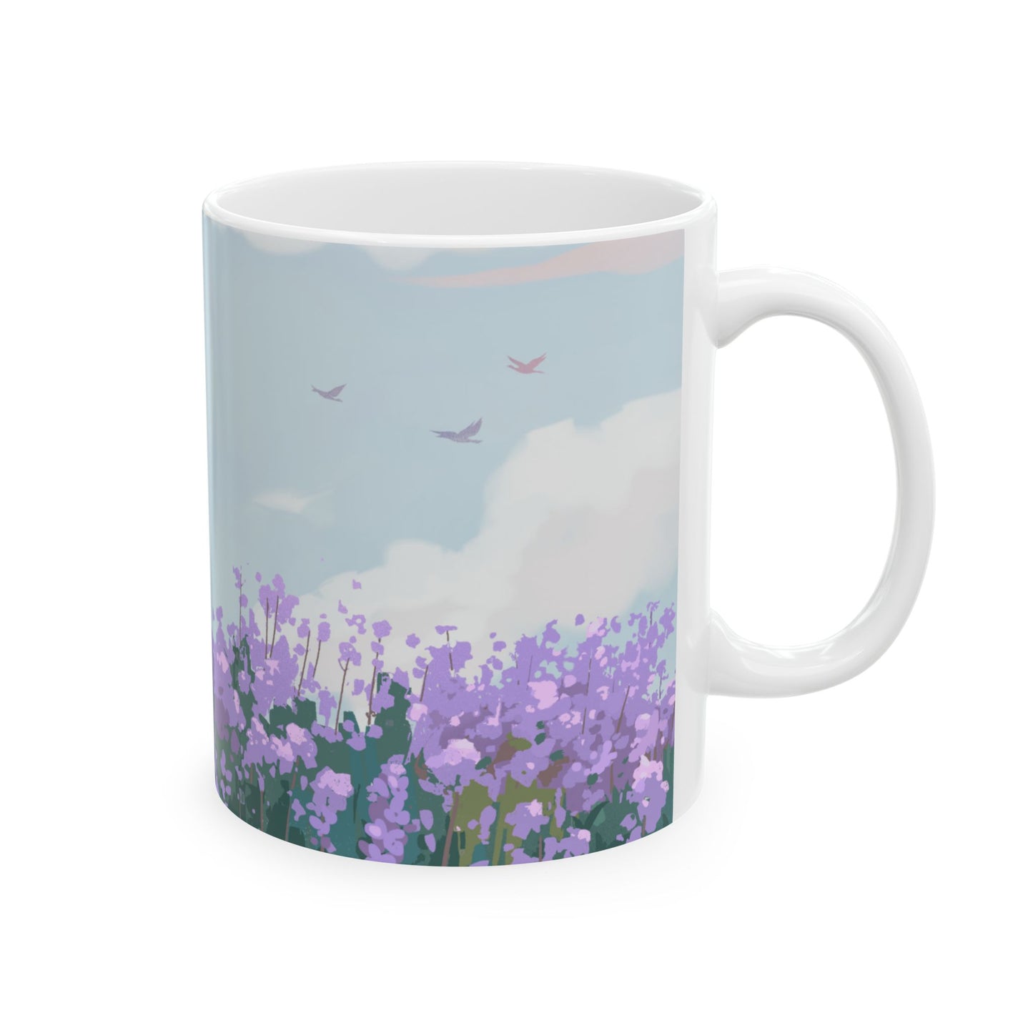Serene Floral Ceramic Mug, Coffee Cup, Tea Mug, Gift for Garden Lovers, Home Decor, Relaxing Vibe