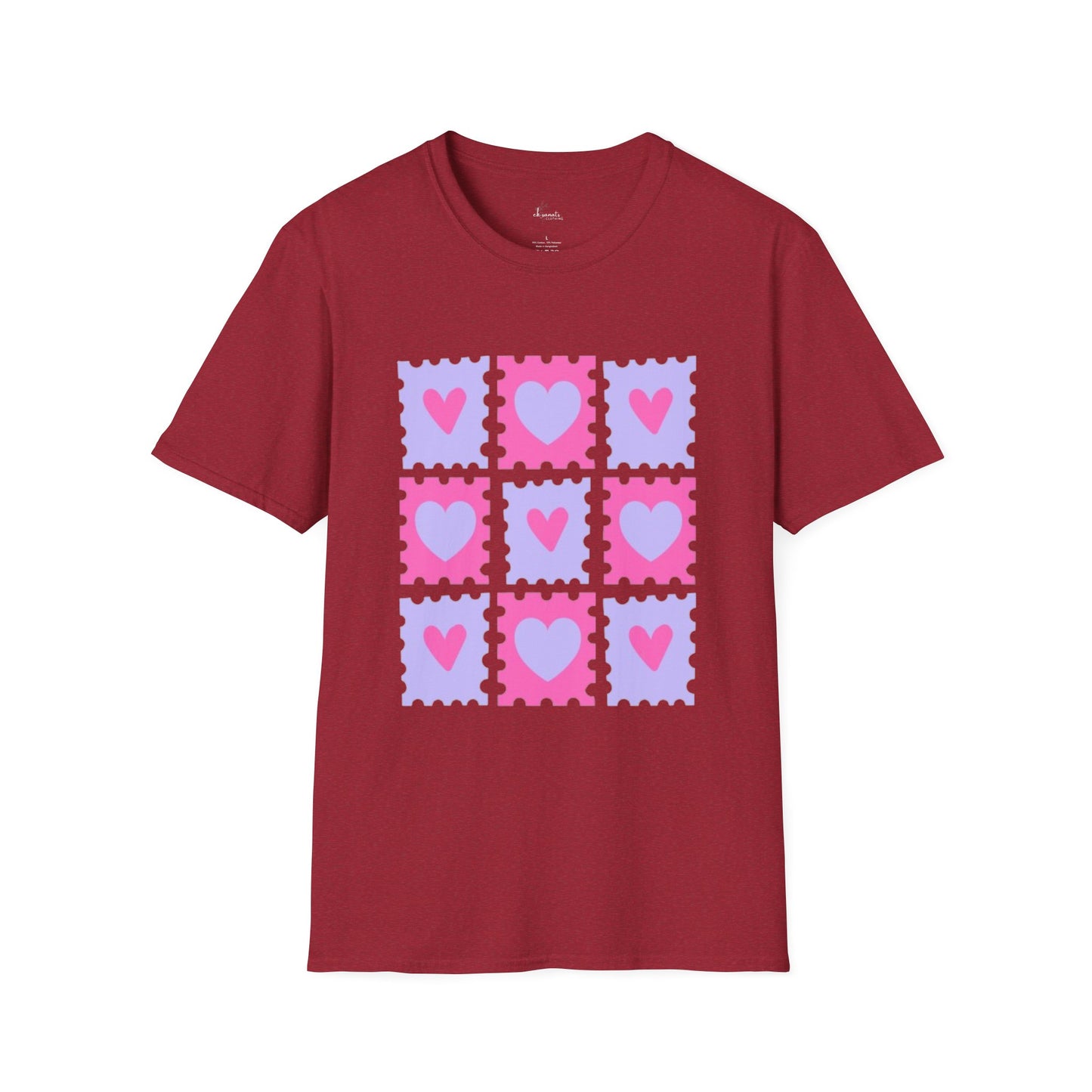 Heart Stamp Softstyle T-Shirt |Women Tee for Valentine's Day, Birthday Gift, Casual Wear