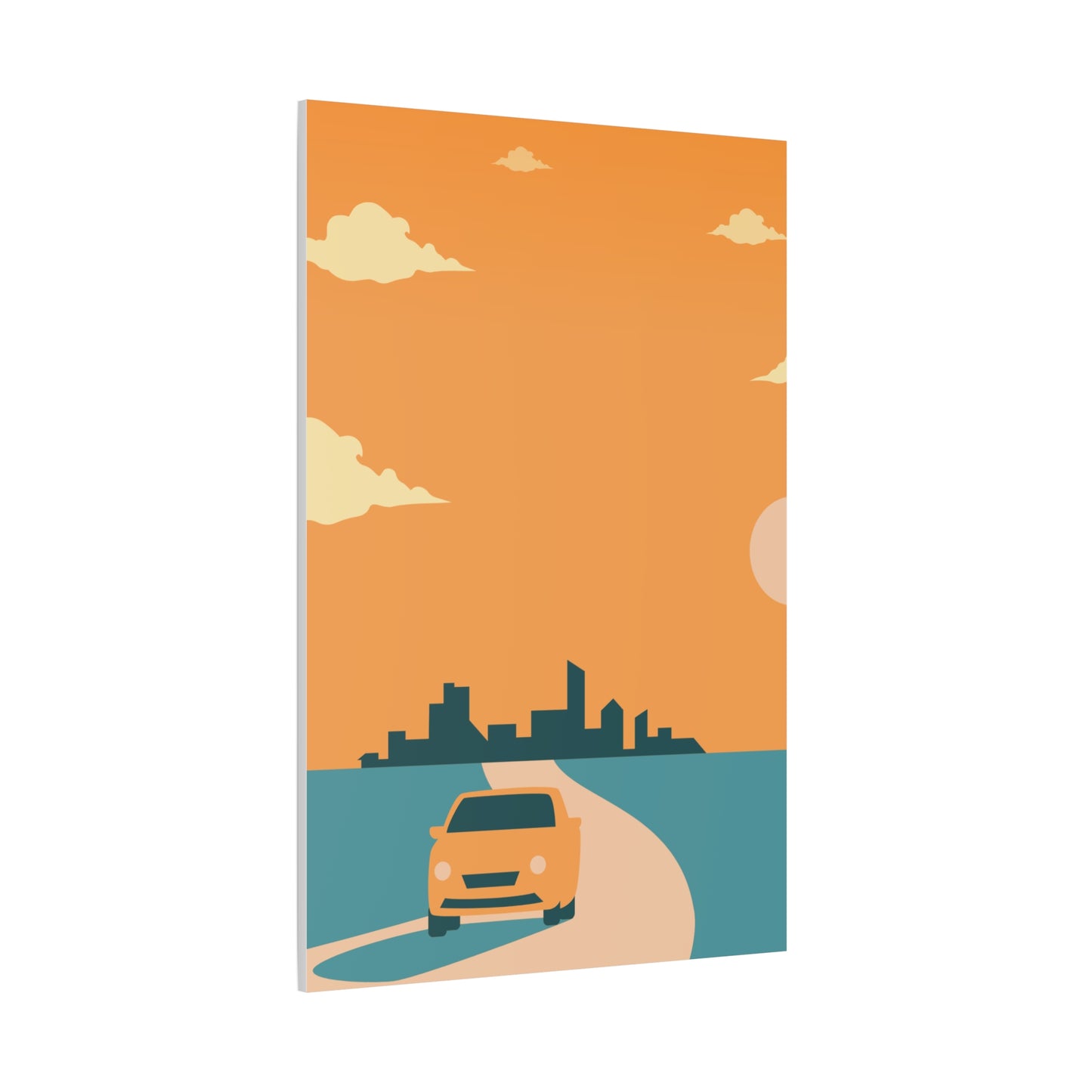 Sunset Cityscape Canvas Art Print, Modern Wall Decor, Home Decoration, Gift for Art Lovers, Urban Aesthetic