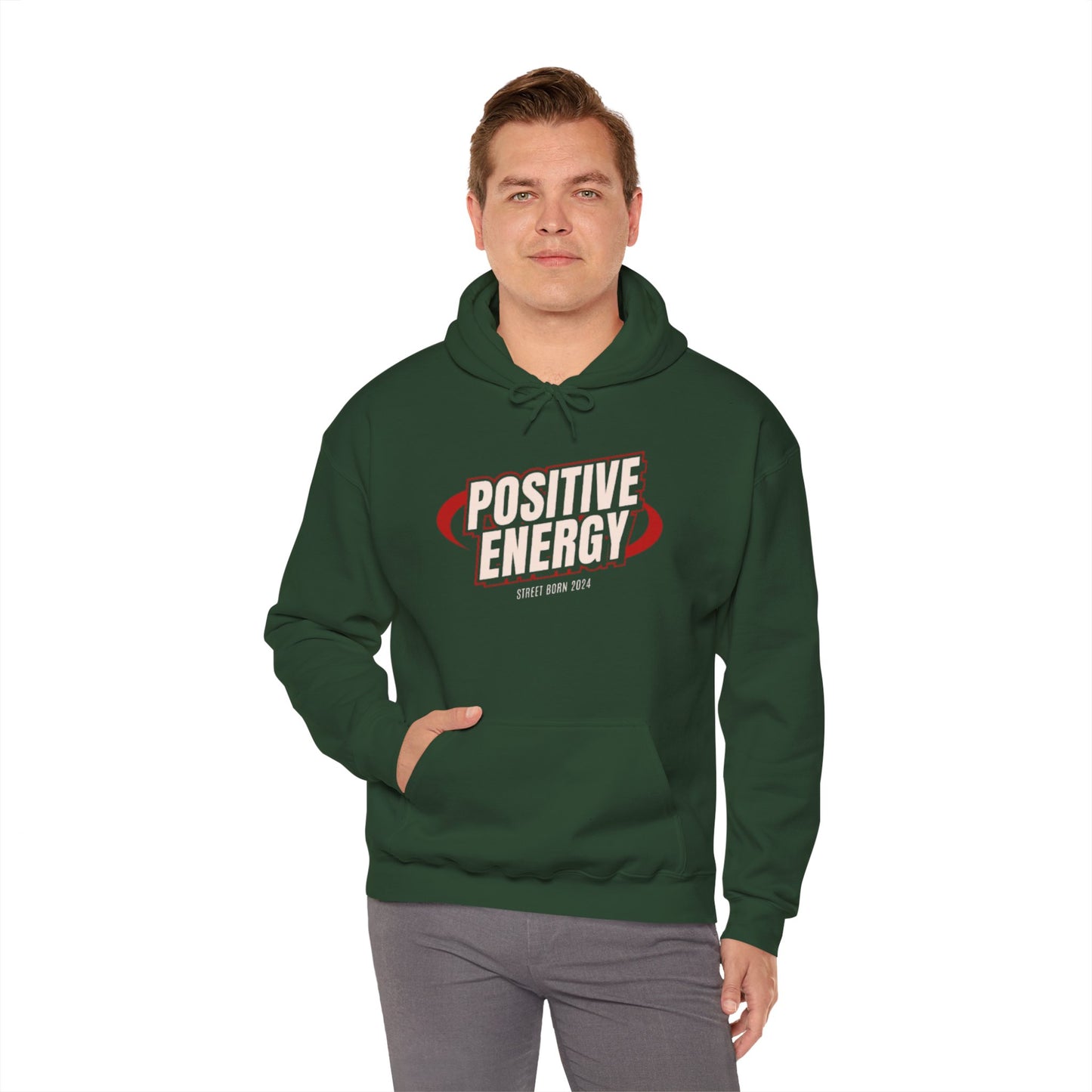 Positive Energy Men Heavy Blend™ Hoodie - Cozy Sweatshirt , Perfect Gift for Holidays, Chill Vibes