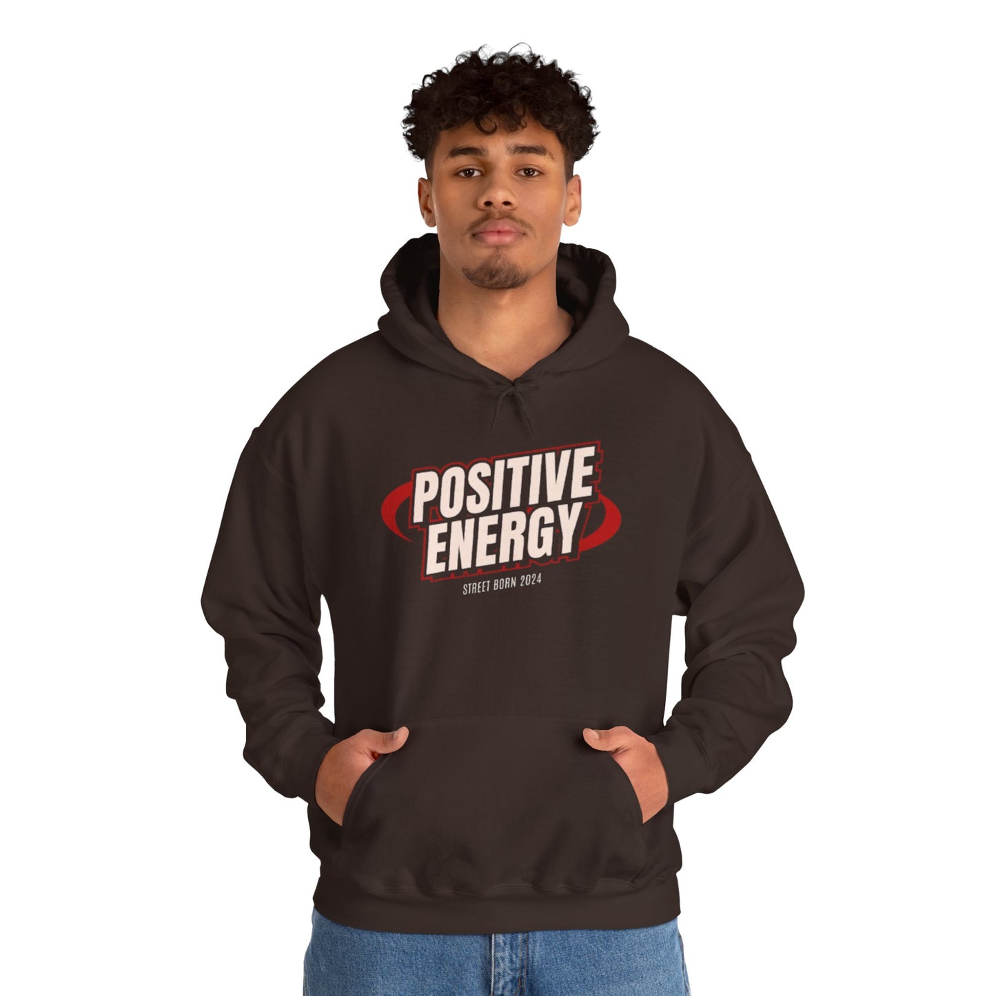 Positive Energy Men Heavy Blend™ Hoodie - Cozy Sweatshirt , Perfect Gift for Holidays, Chill Vibes