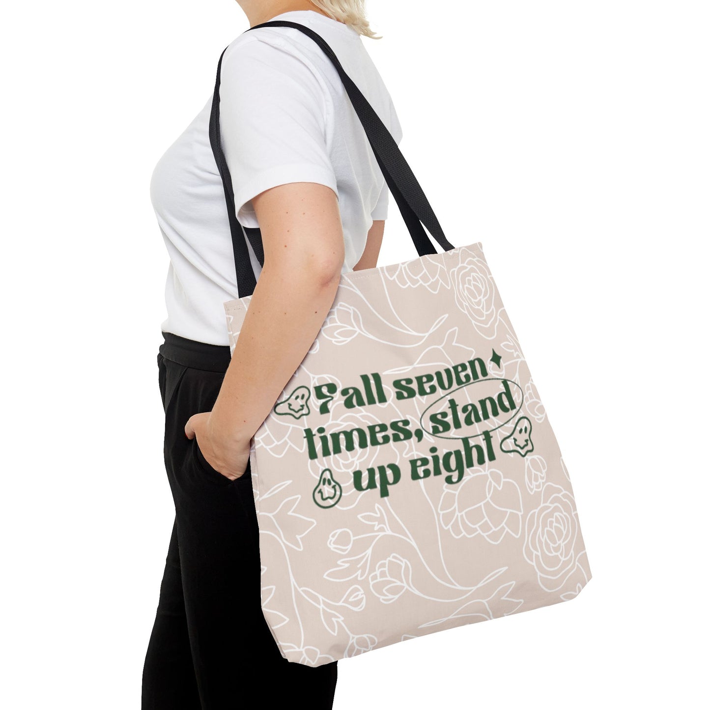 Inspirational Floral Tote Bag |Bag for Everyday Use, Eco-Friendly Gift, Shopping Bag, Beach Tote, Gift for Friends