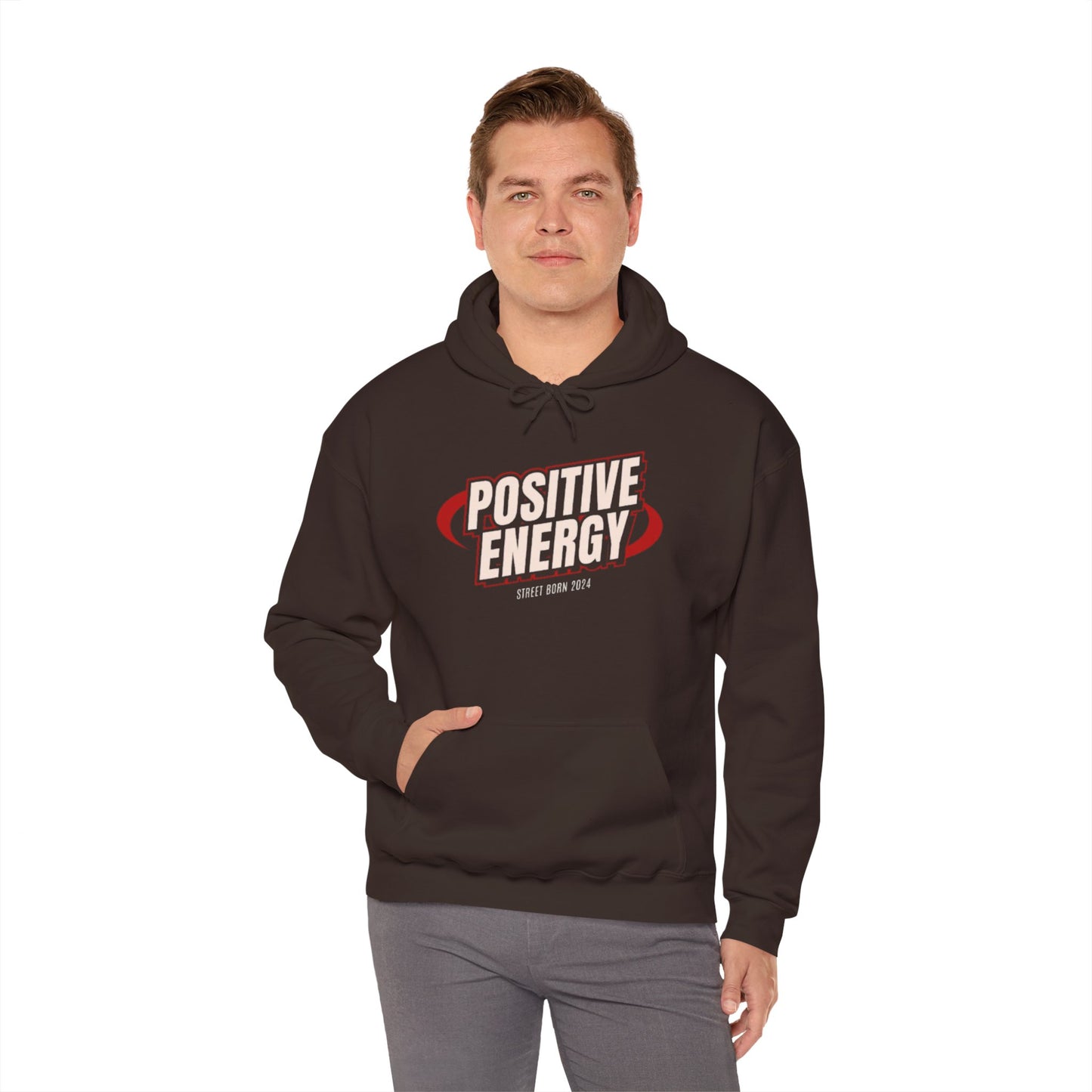 Positive Energy Men Heavy Blend™ Hoodie - Cozy Sweatshirt , Perfect Gift for Holidays, Chill Vibes
