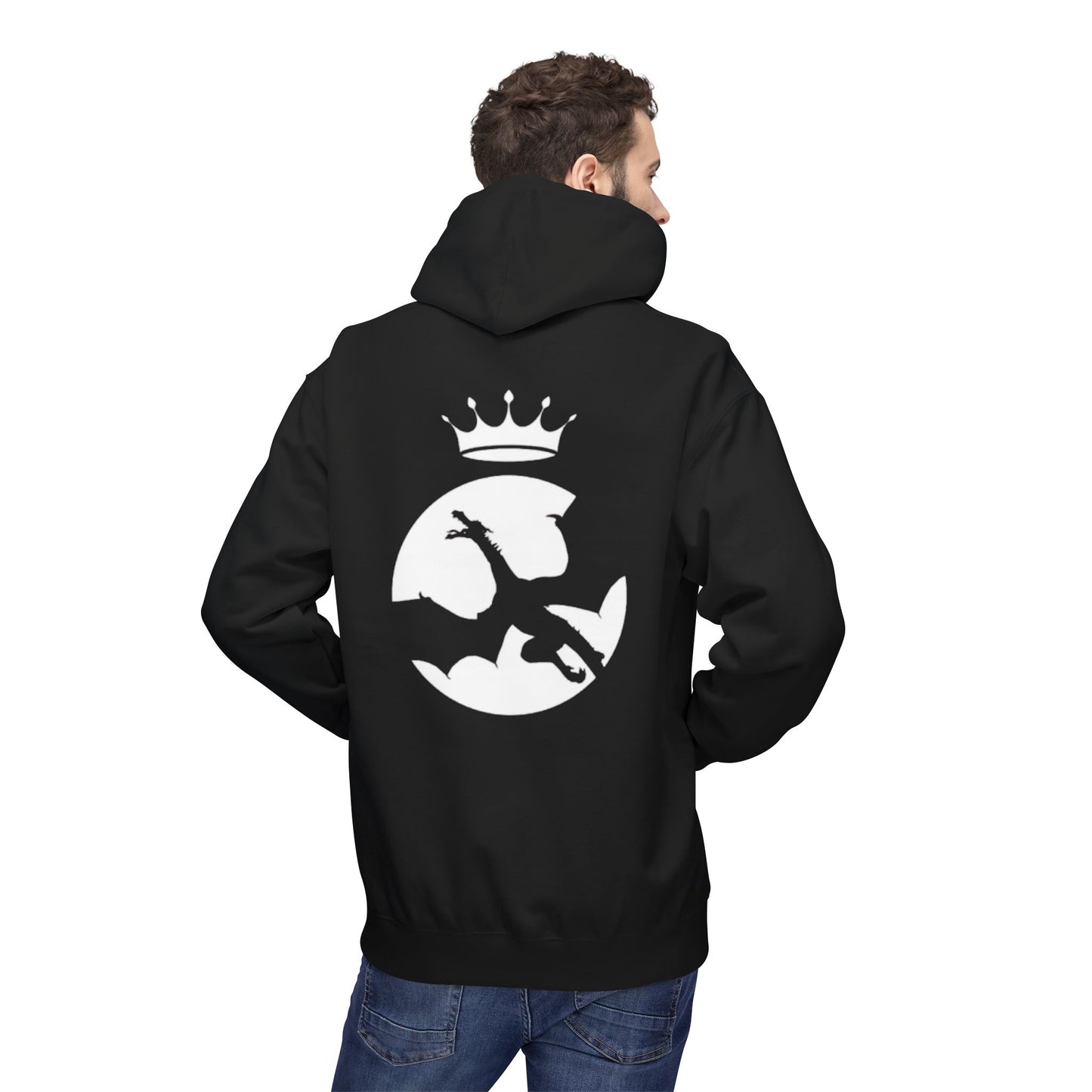 Dragon King's Fleece Hoodie, Cozy Men Hoodie, Gift for Gamers, Casual Wear, Halloween Costume, Stylish Gift