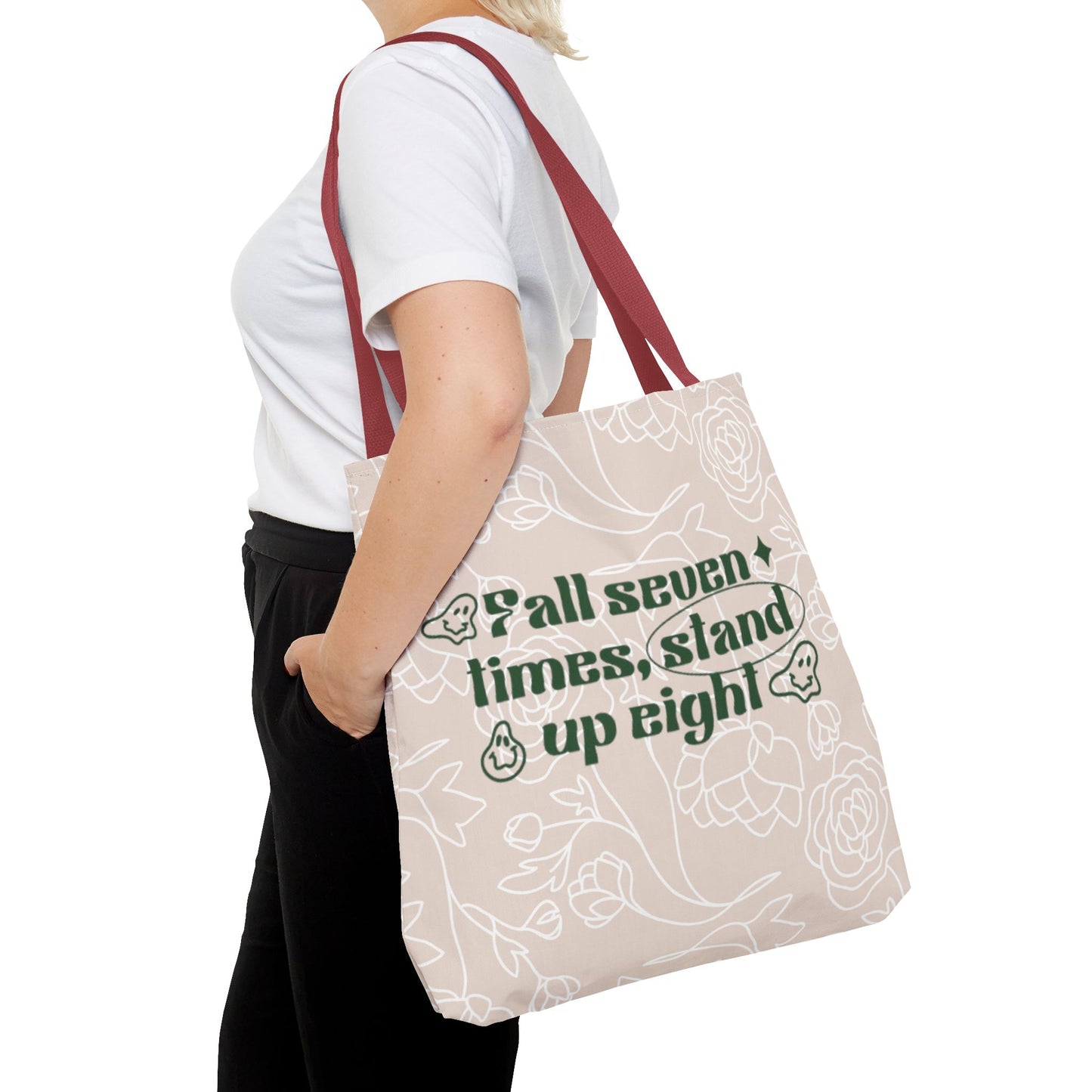 Inspirational Floral Tote Bag |Bag for Everyday Use, Eco-Friendly Gift, Shopping Bag, Beach Tote, Gift for Friends